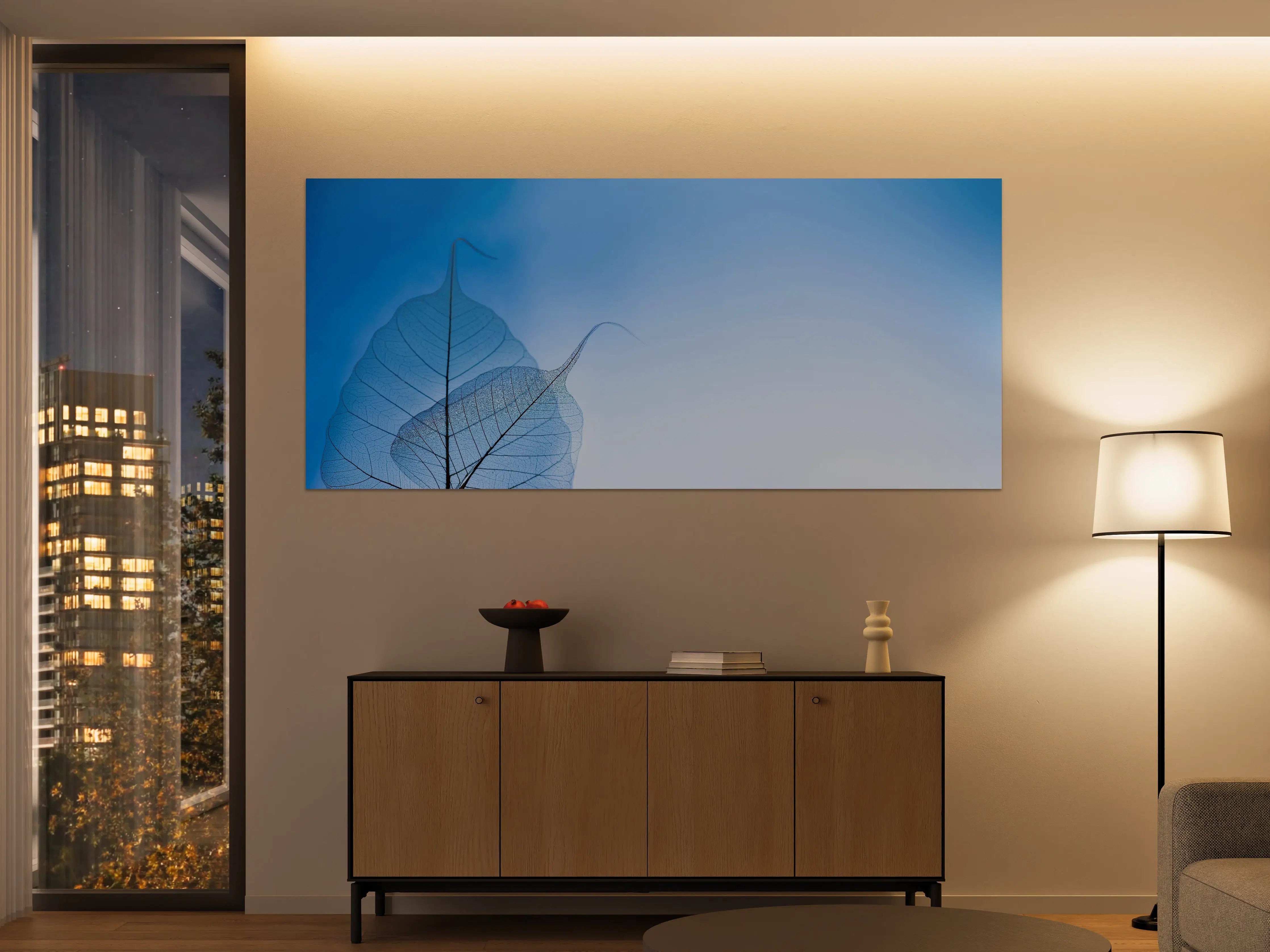 Große Wandbilder - Blau-Veined Transparentes Blattbild