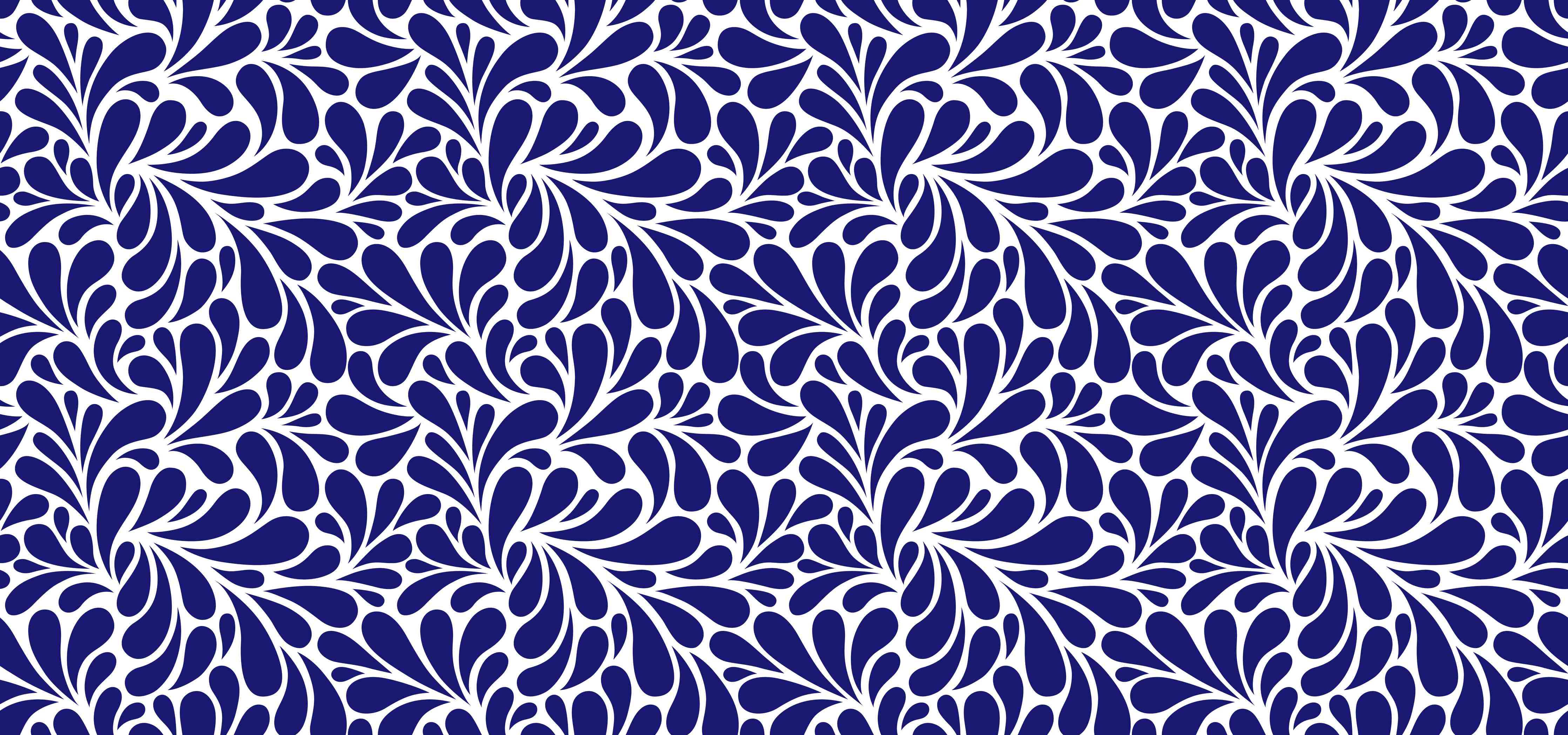Große Wandbilder-Blau-Weiße Ornamentmusterwand