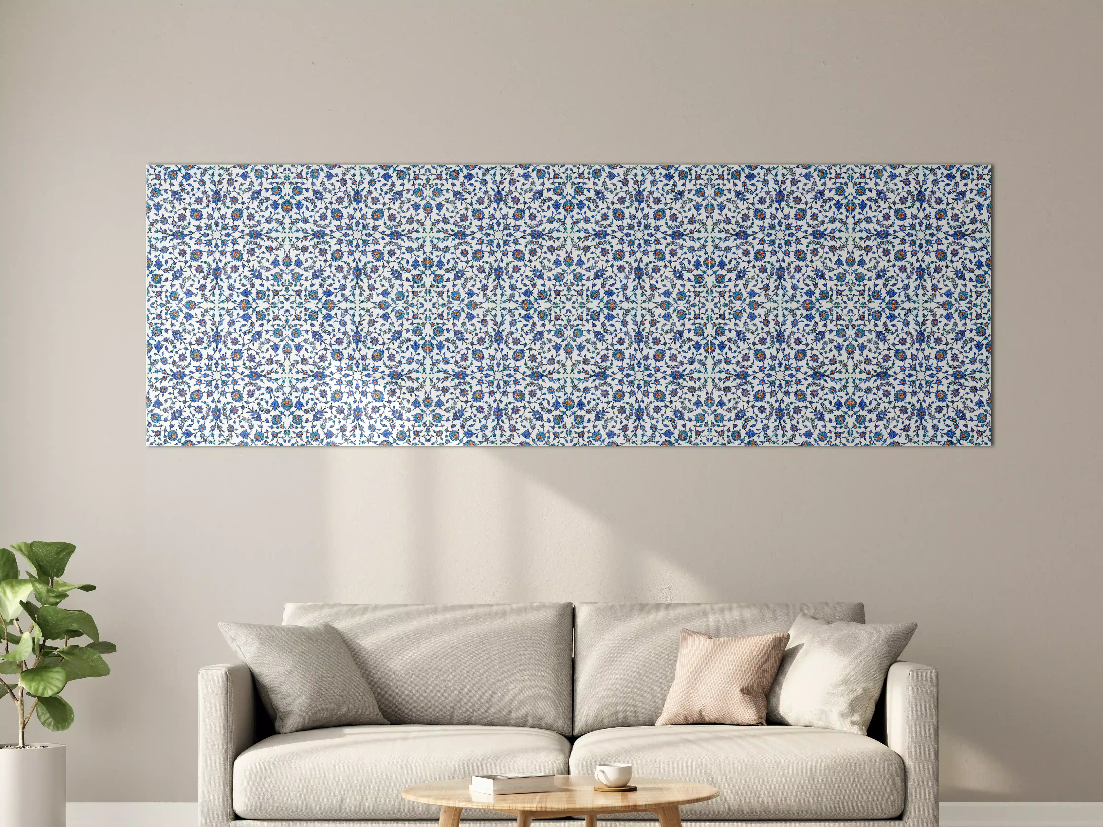Große Wandbilder - Blau-Weißes Musterdesign