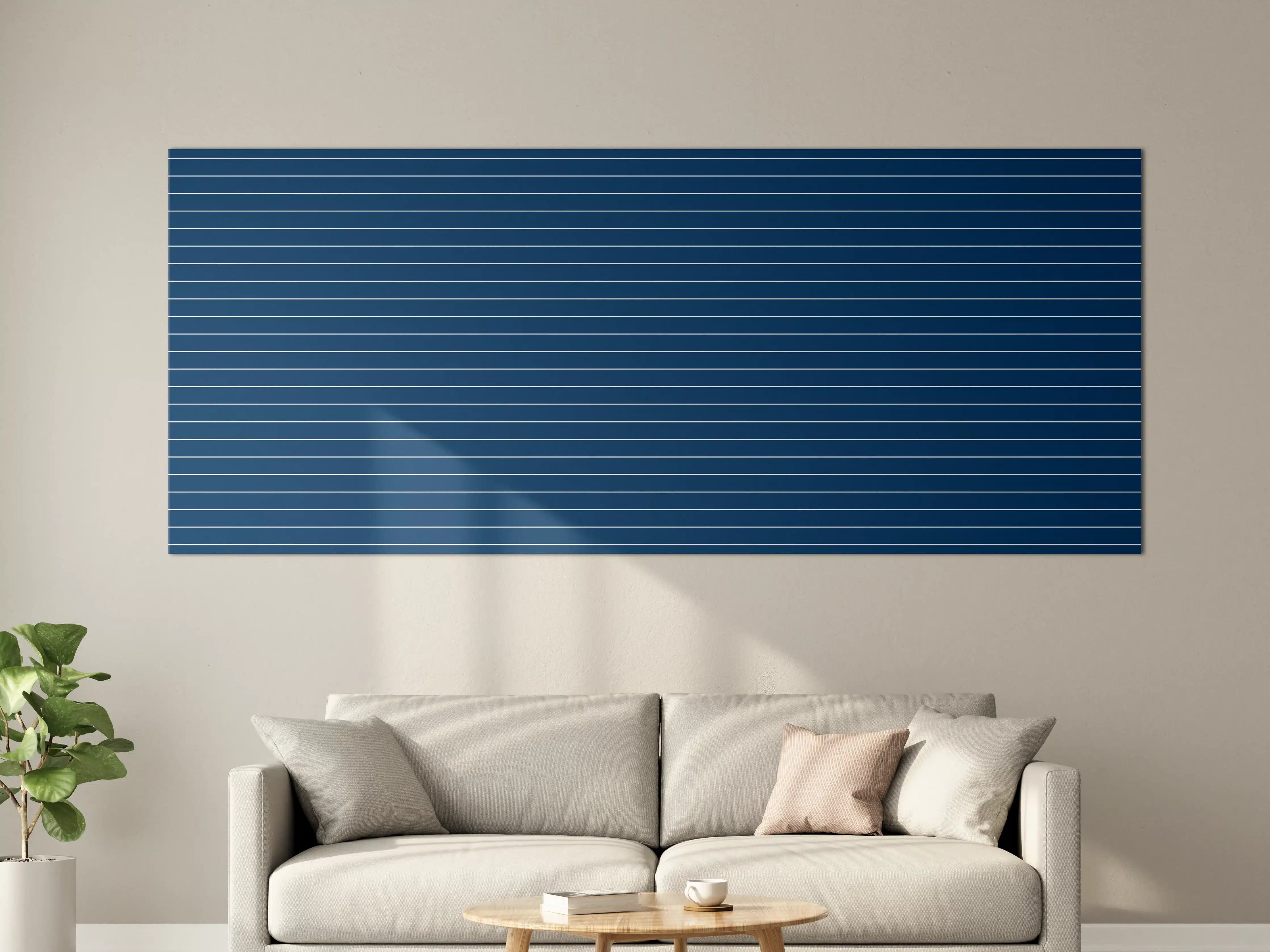 Große Wandbilder - Blau-weiße Linienstruktur