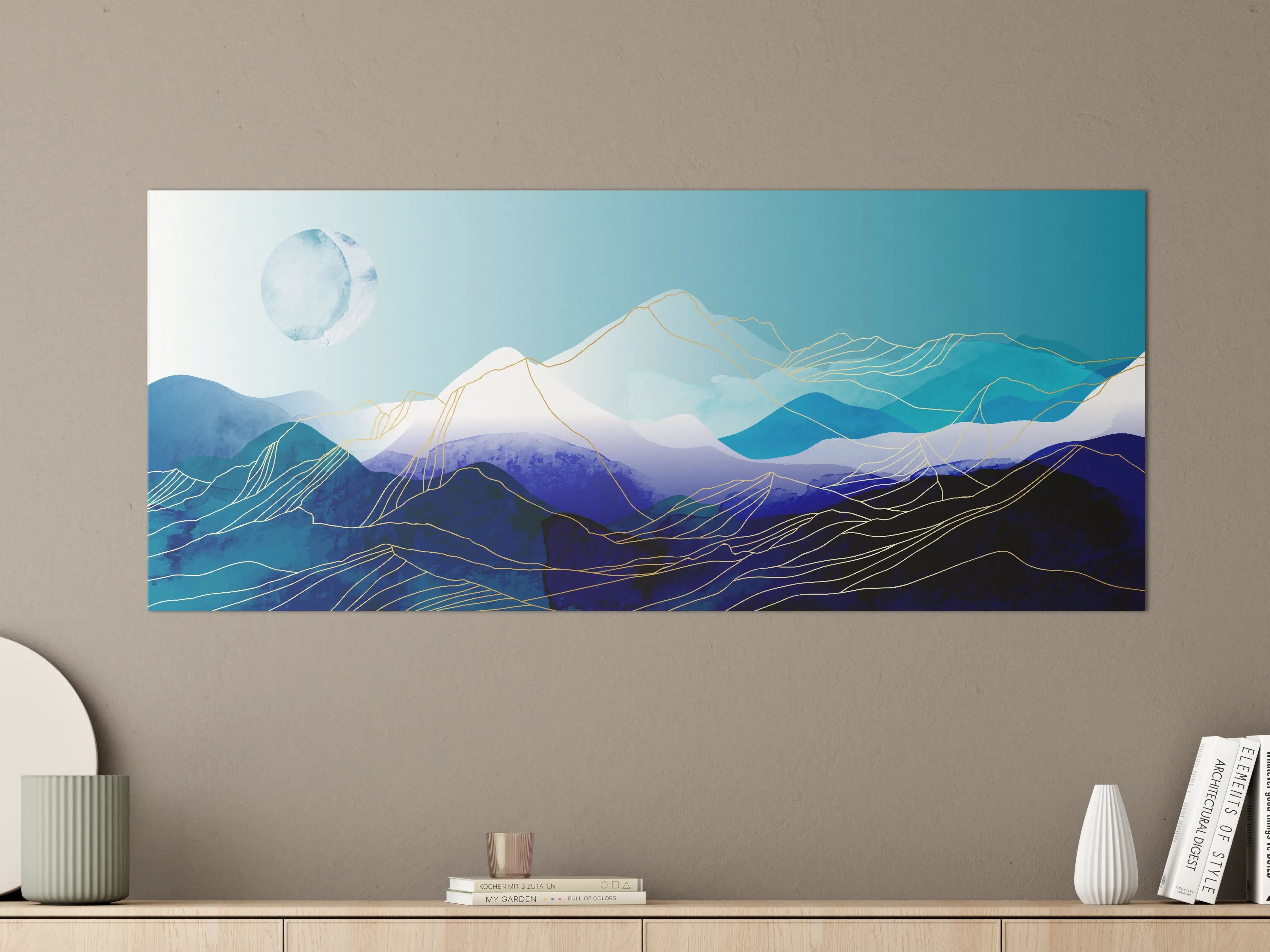 Große Wandbilder - Blaue Berge Aquarell Illustration