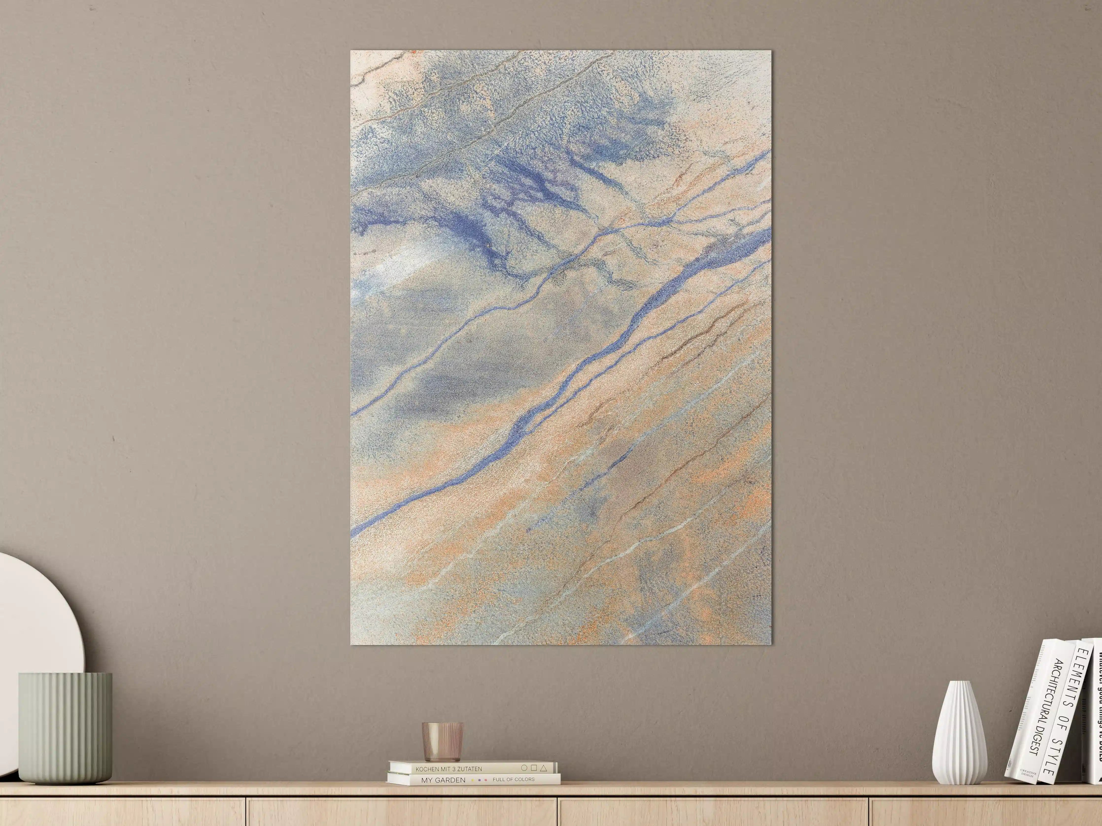 Große Wandbilder - Blaue Flusslandschaft aus der Luft