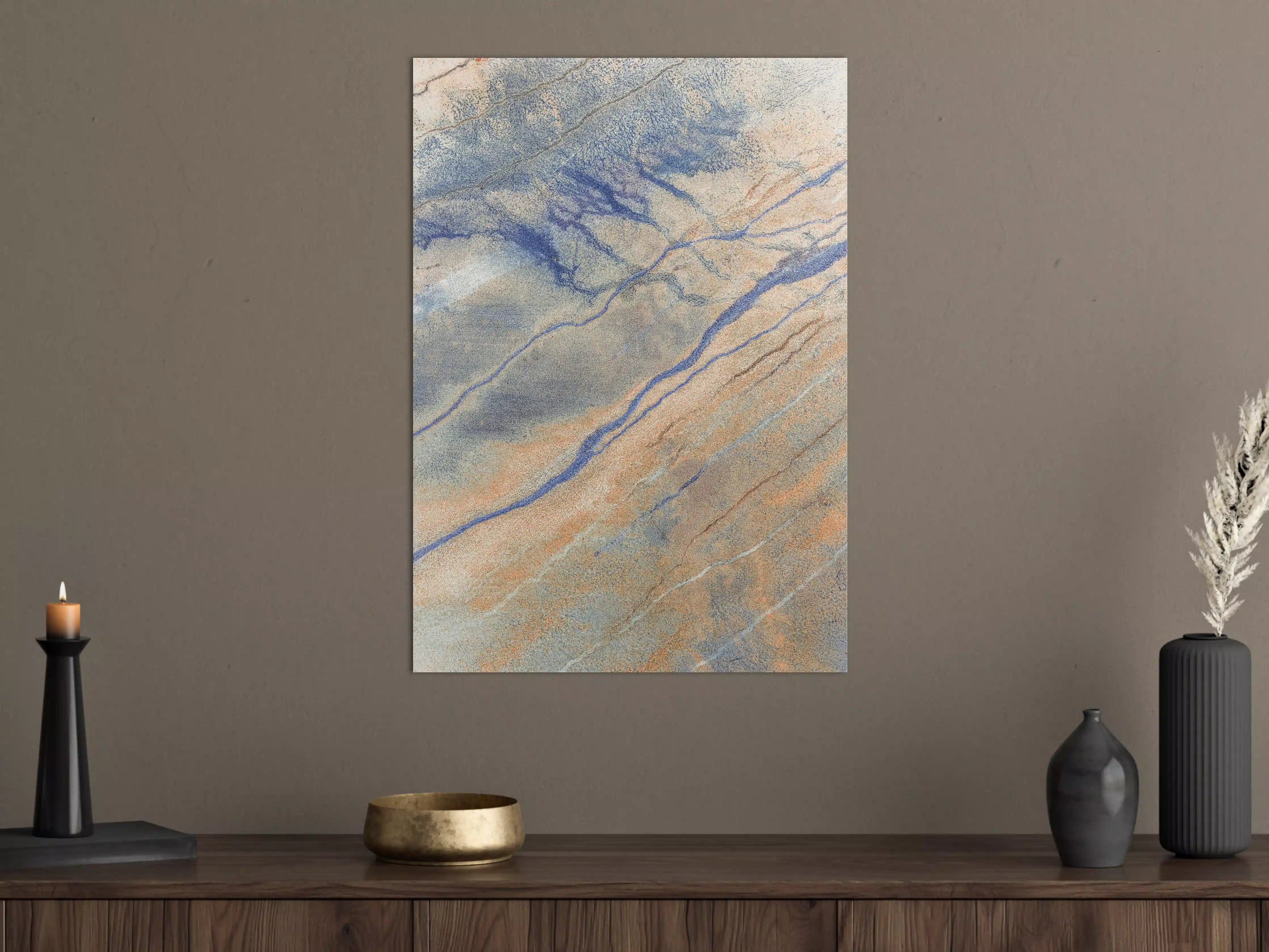 Große Wandbilder - Blaue Flusslandschaft aus der Luft