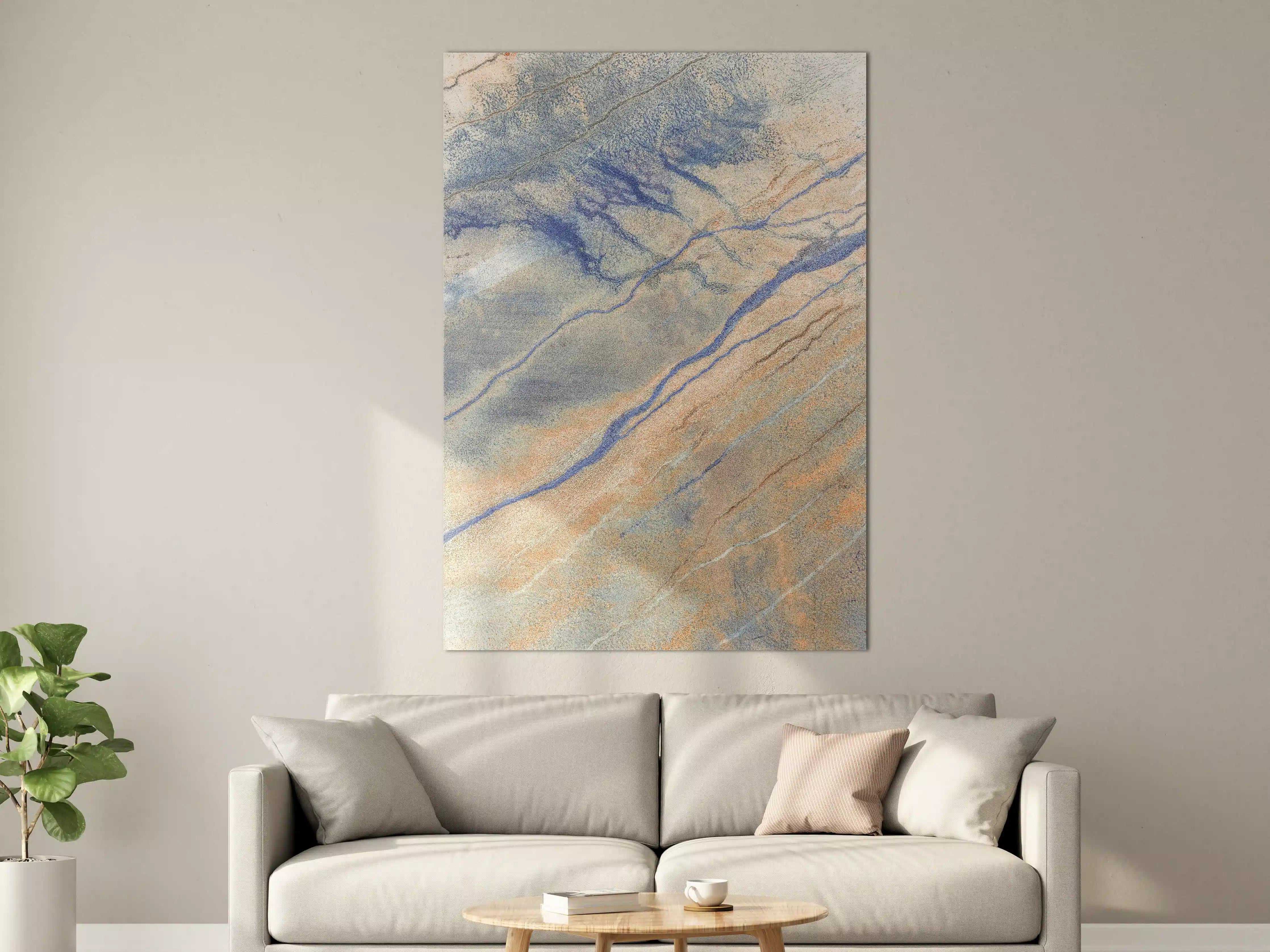 Große Wandbilder - Blaue Flusslandschaft aus der Luft
