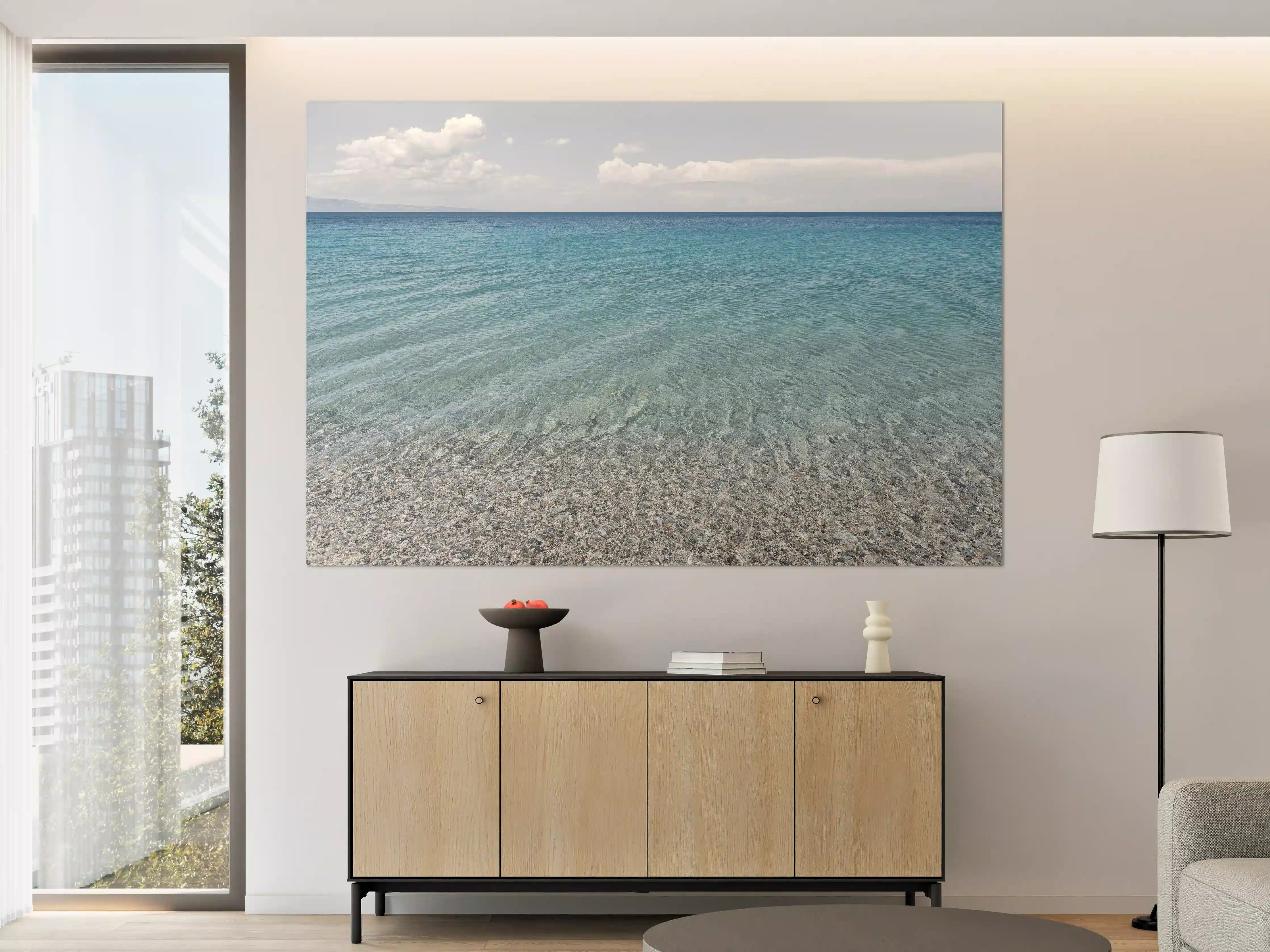 Große Wandbilder - Blaue Meeresbucht mit Sandstrand