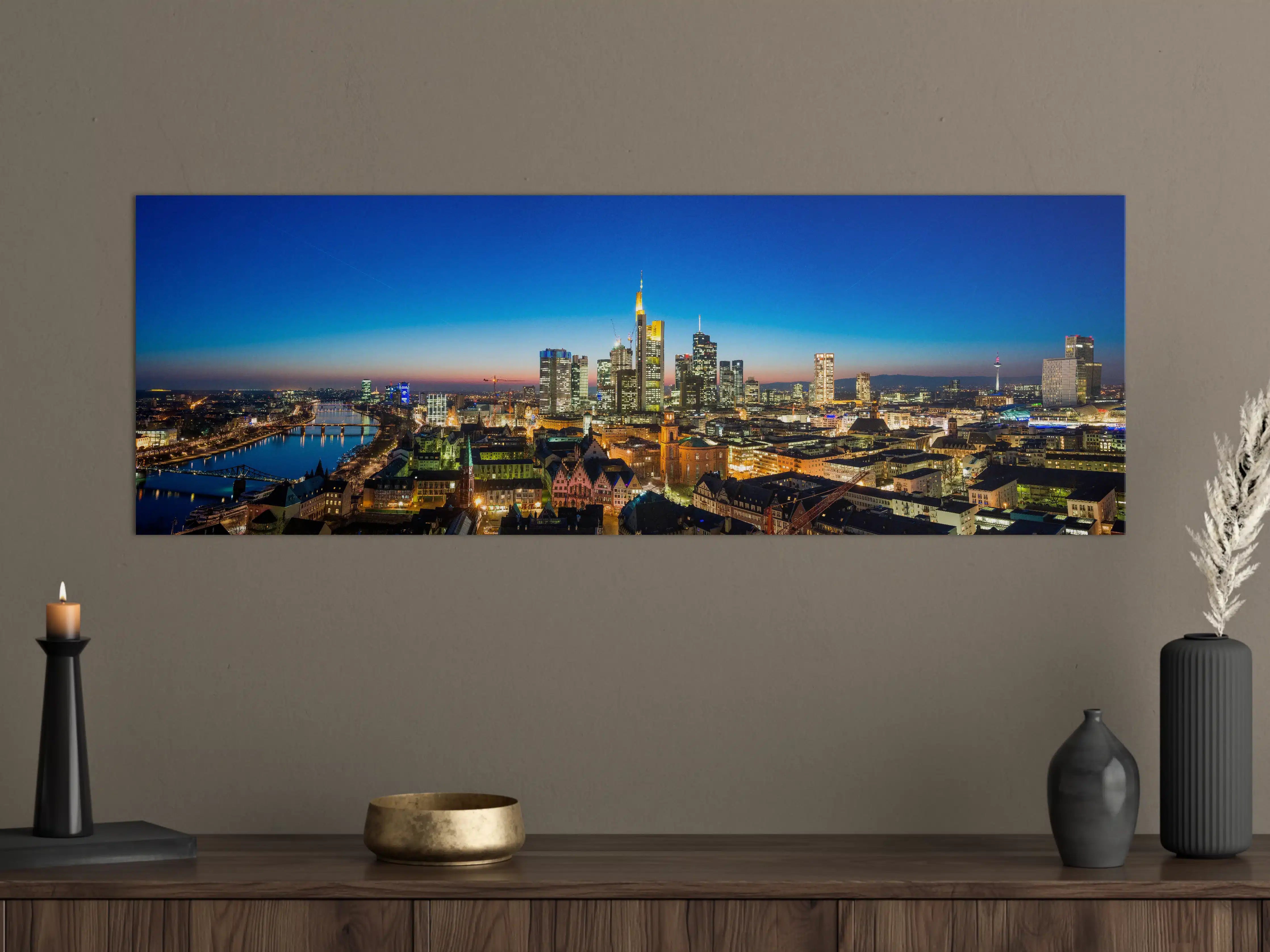 Große Wandbilder - Blaue Skyline bei Abenddämmerung