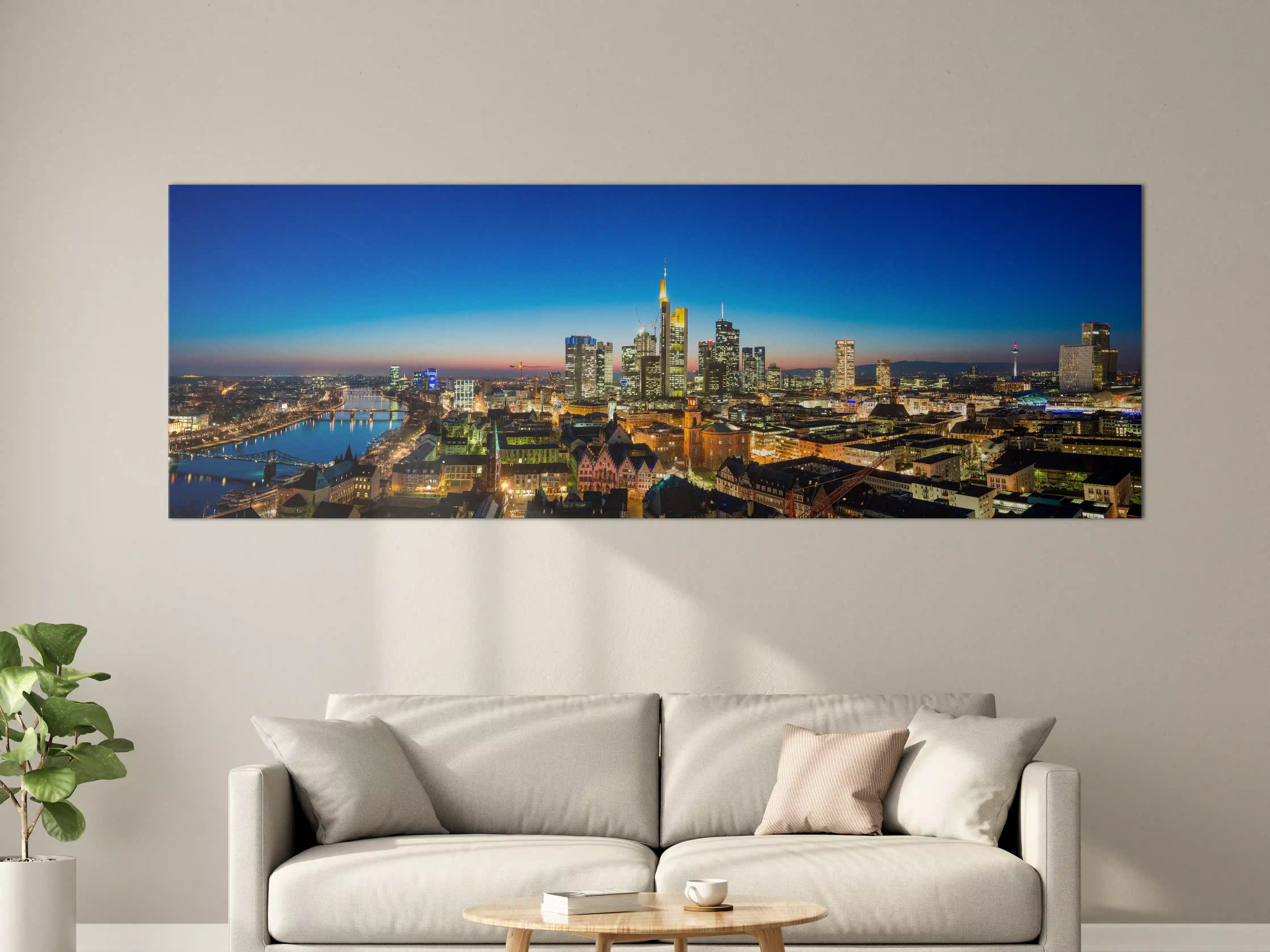 Große Wandbilder - Blaue Skyline bei Abenddämmerung