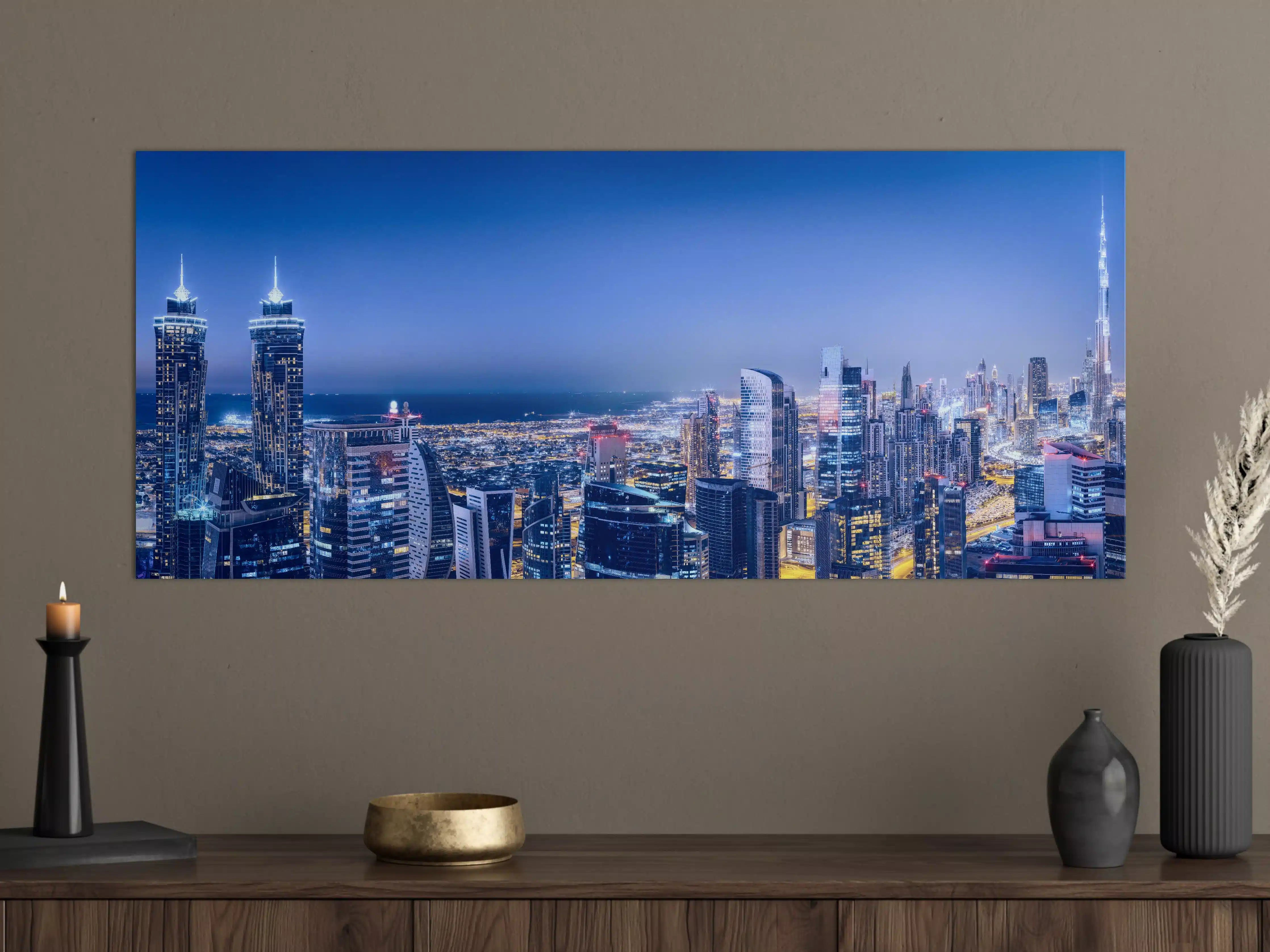 Große Wandbilder - Blaue Skyline bei Nacht