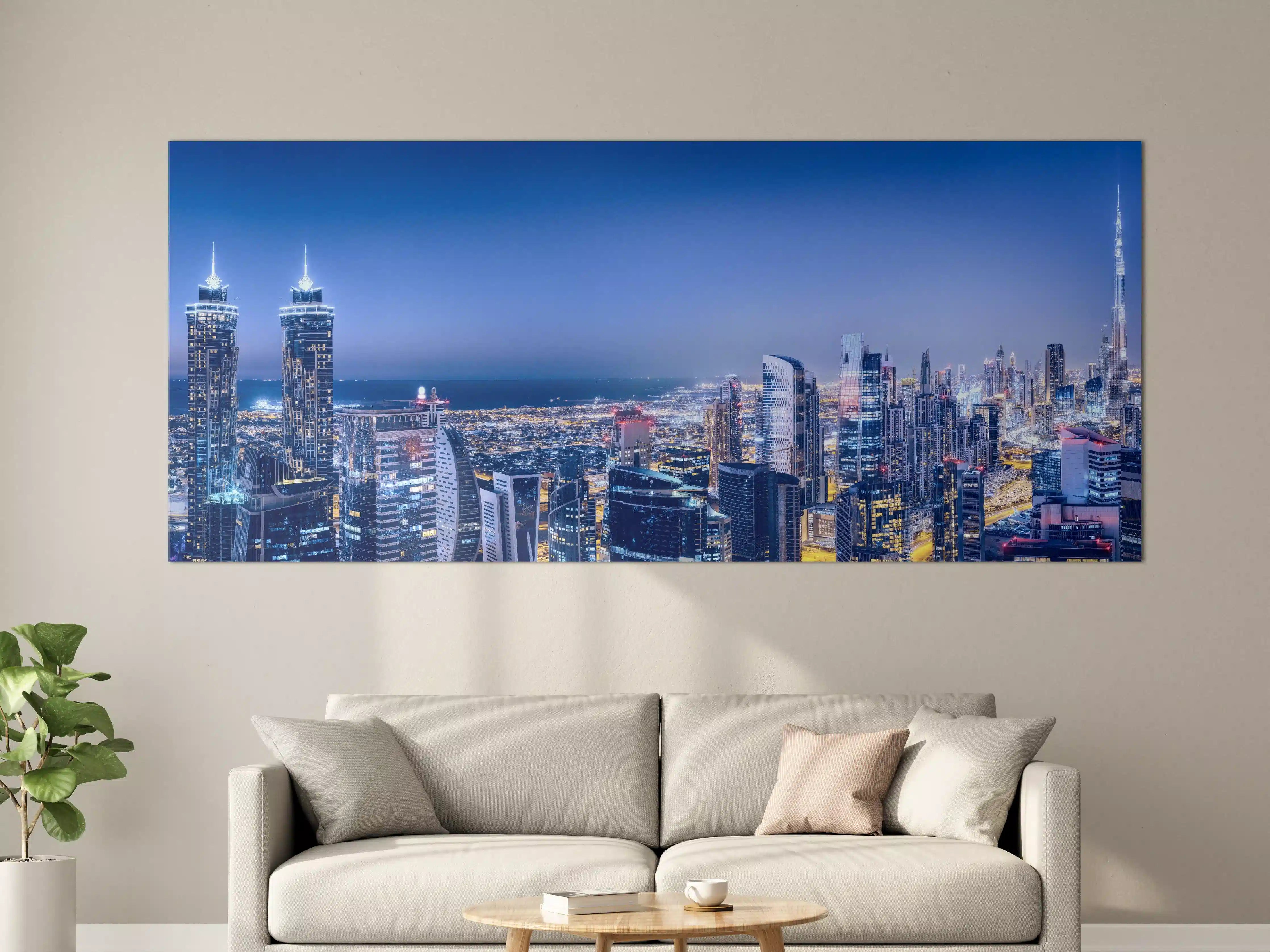 Große Wandbilder - Blaue Skyline bei Nacht