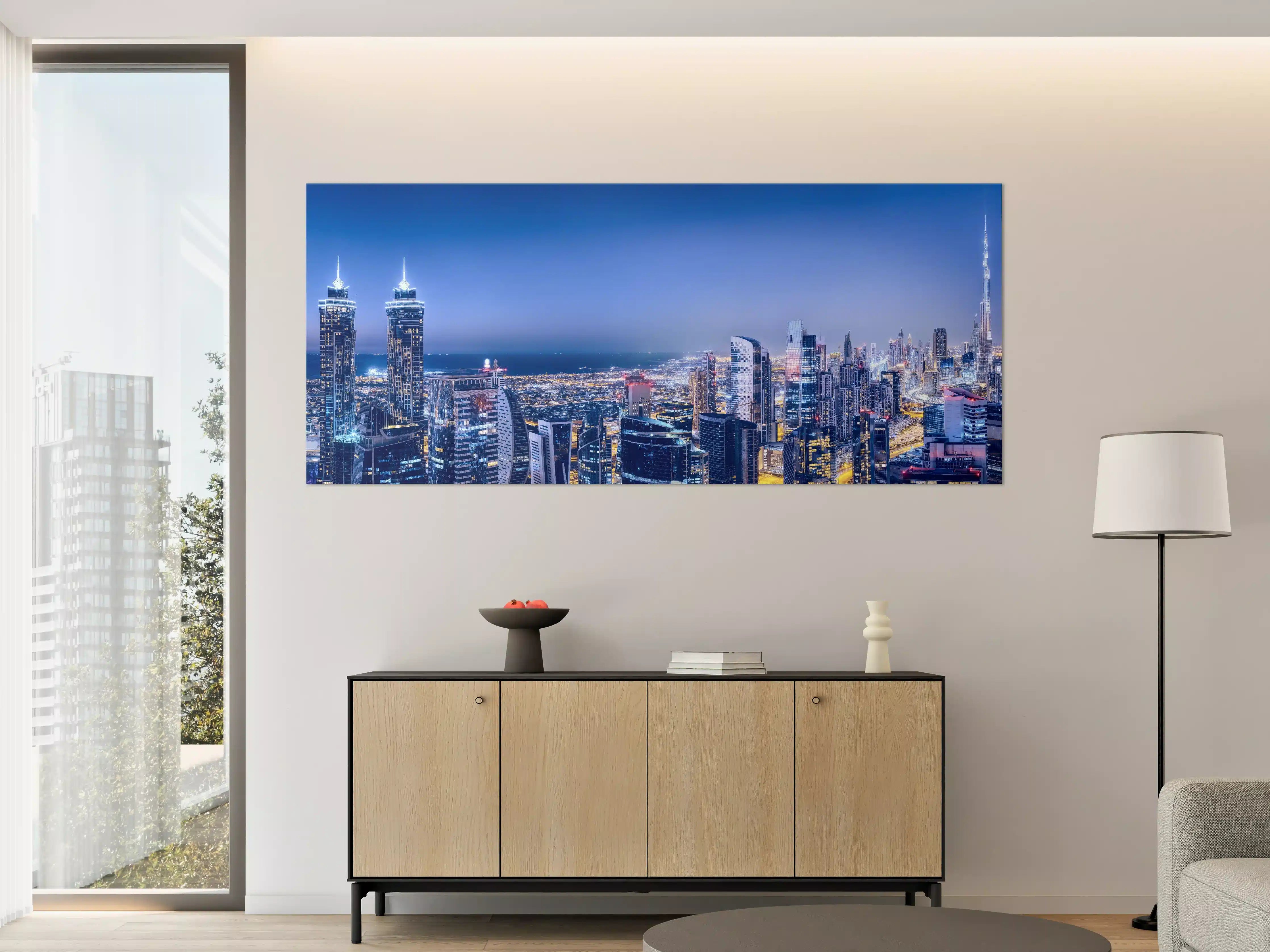 Große Wandbilder - Blaue Skyline bei Nacht