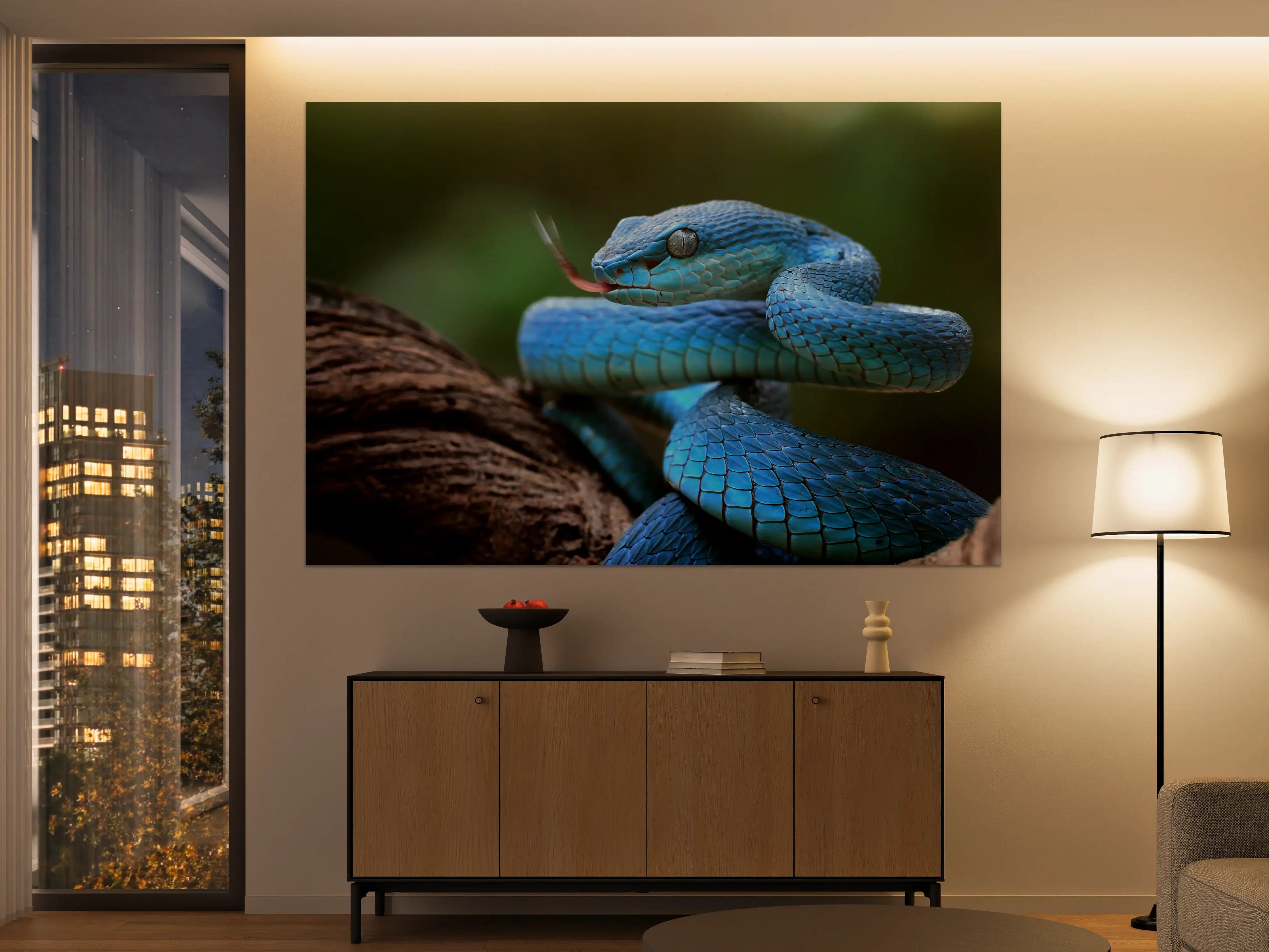 Große Wandbilder - Blaue Viper Nahaufnahme