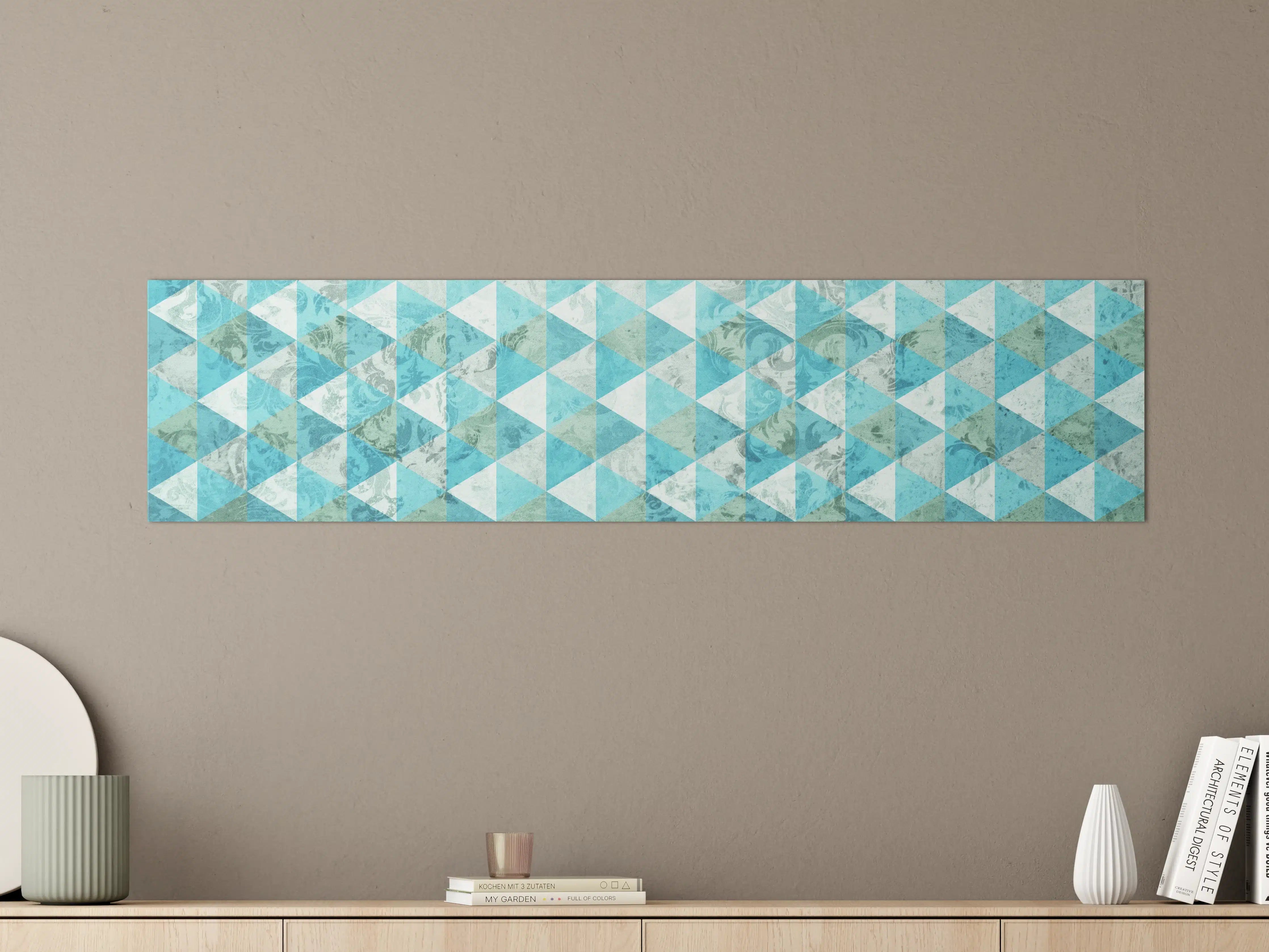 Große Wandbilder - Blaue geometrische Mosaikfliesen
