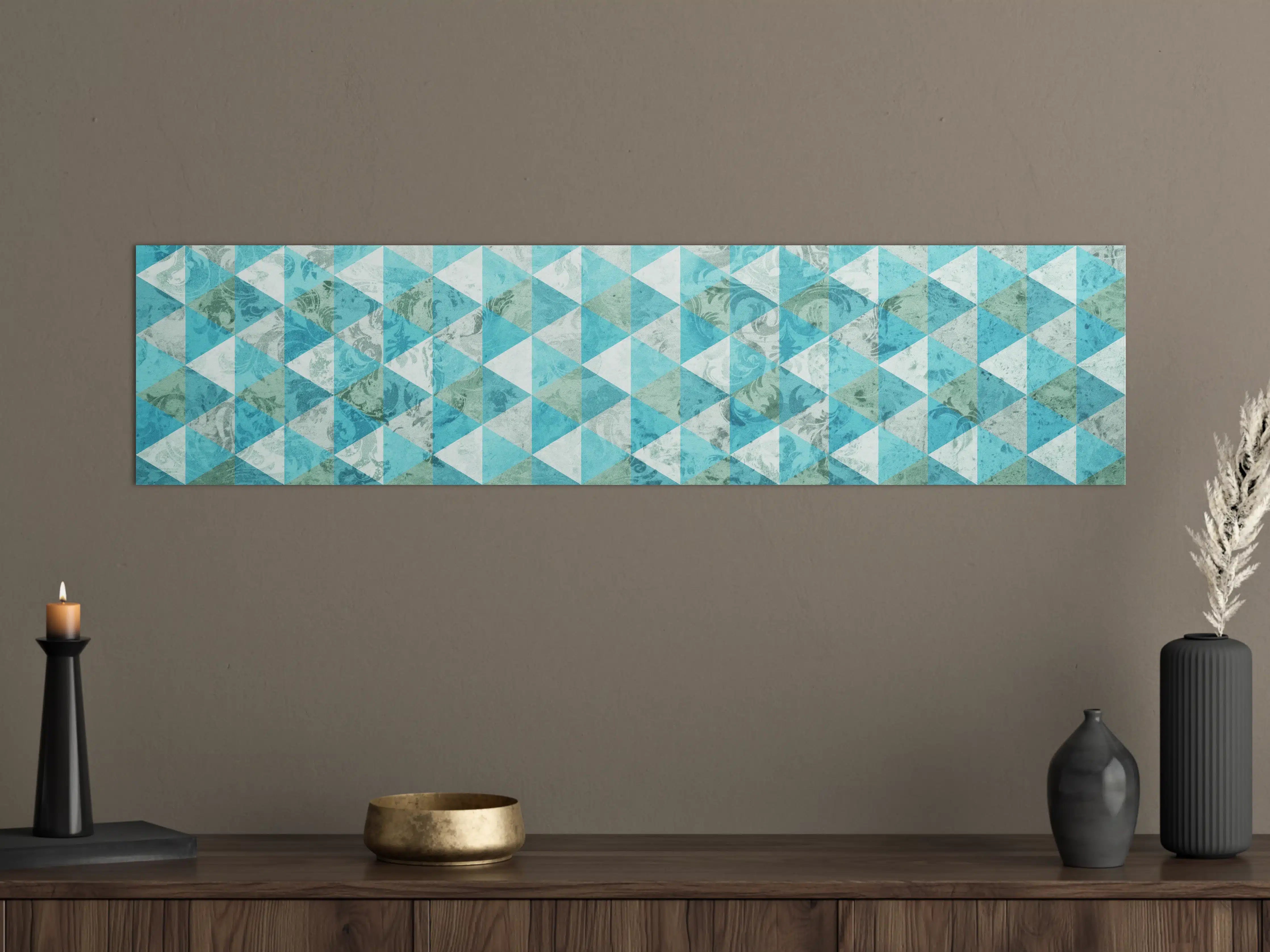 Große Wandbilder - Blaue geometrische Mosaikfliesen