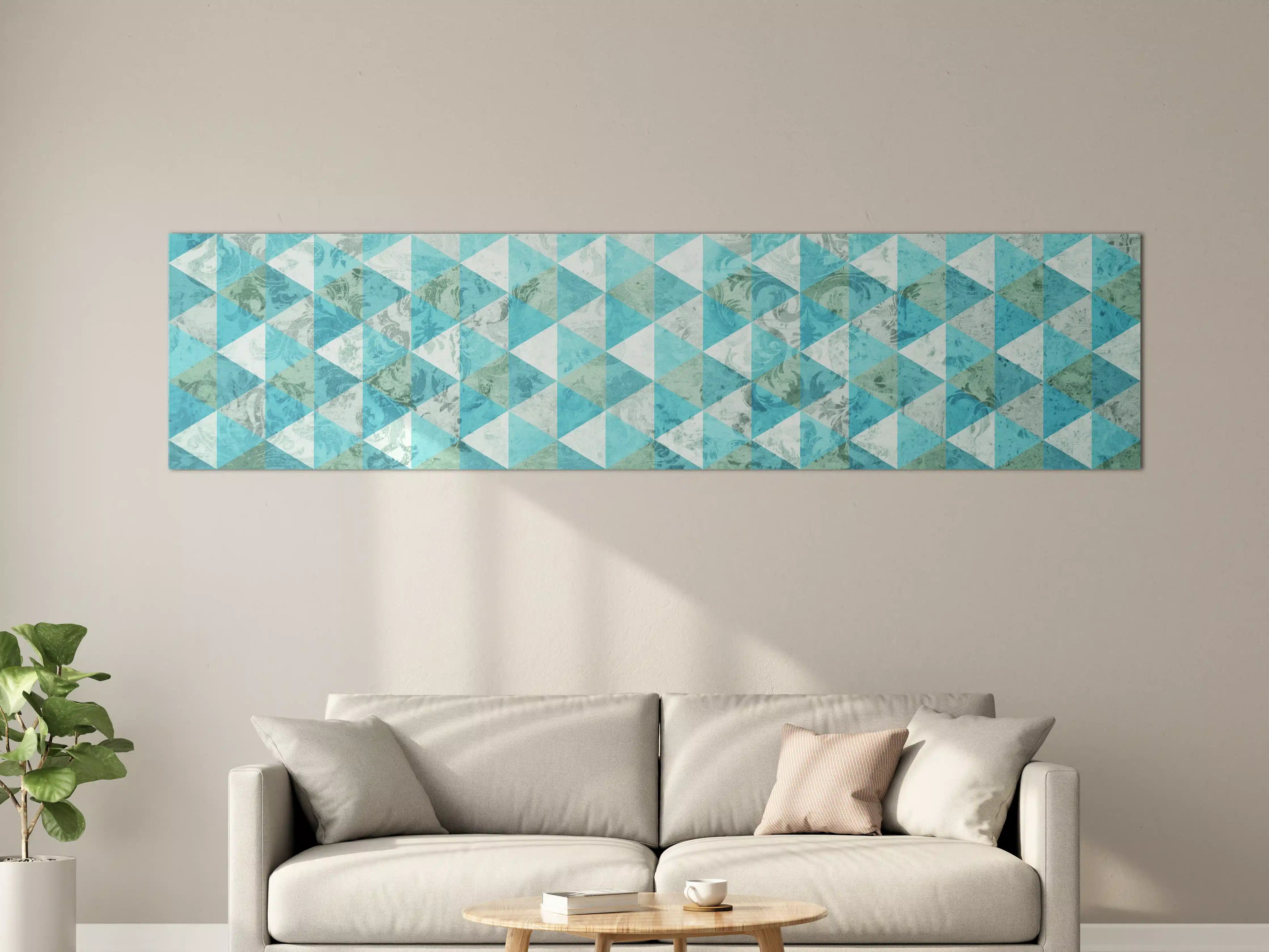 Große Wandbilder - Blaue geometrische Mosaikfliesen