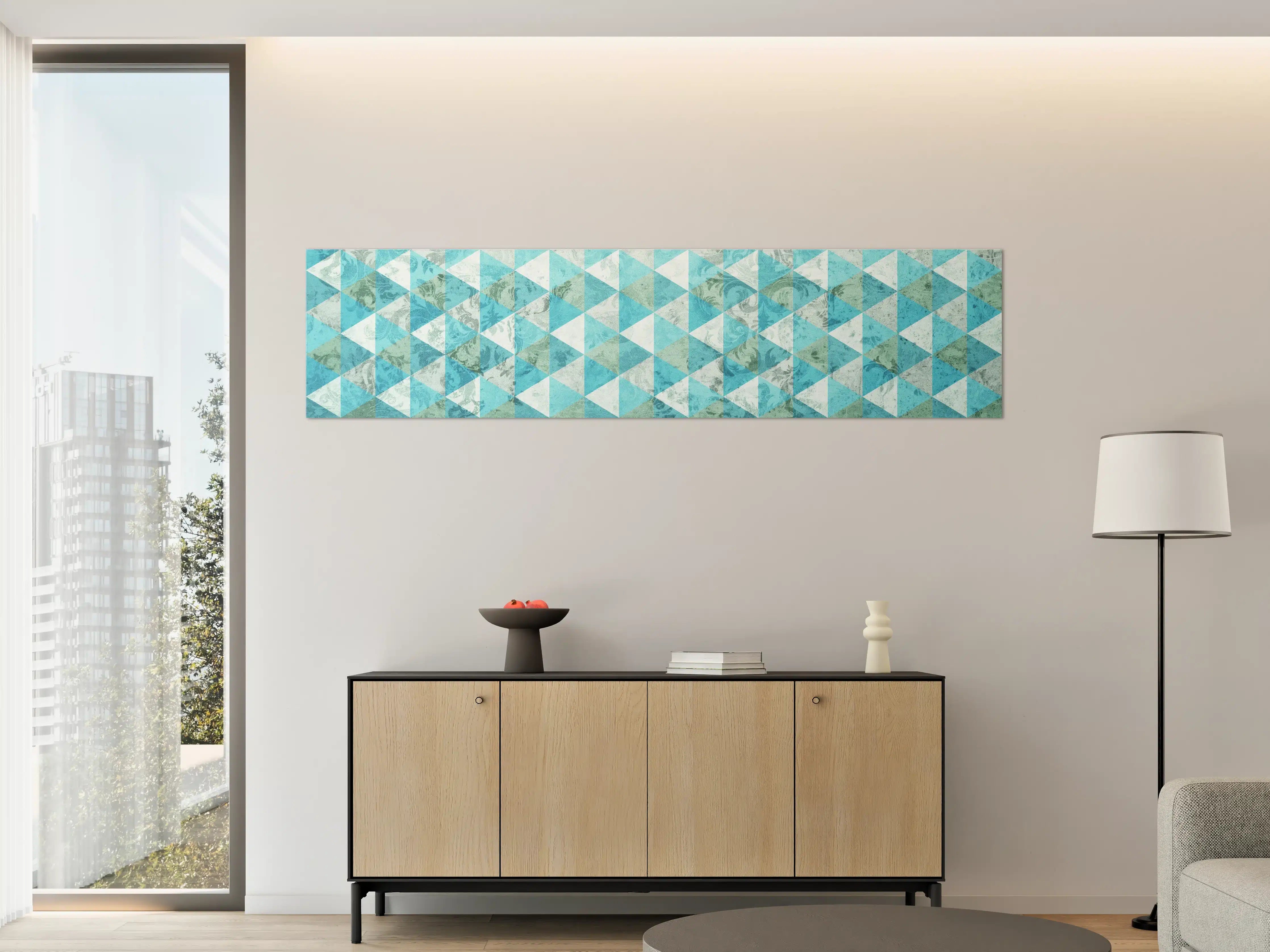 Große Wandbilder - Blaue geometrische Mosaikfliesen