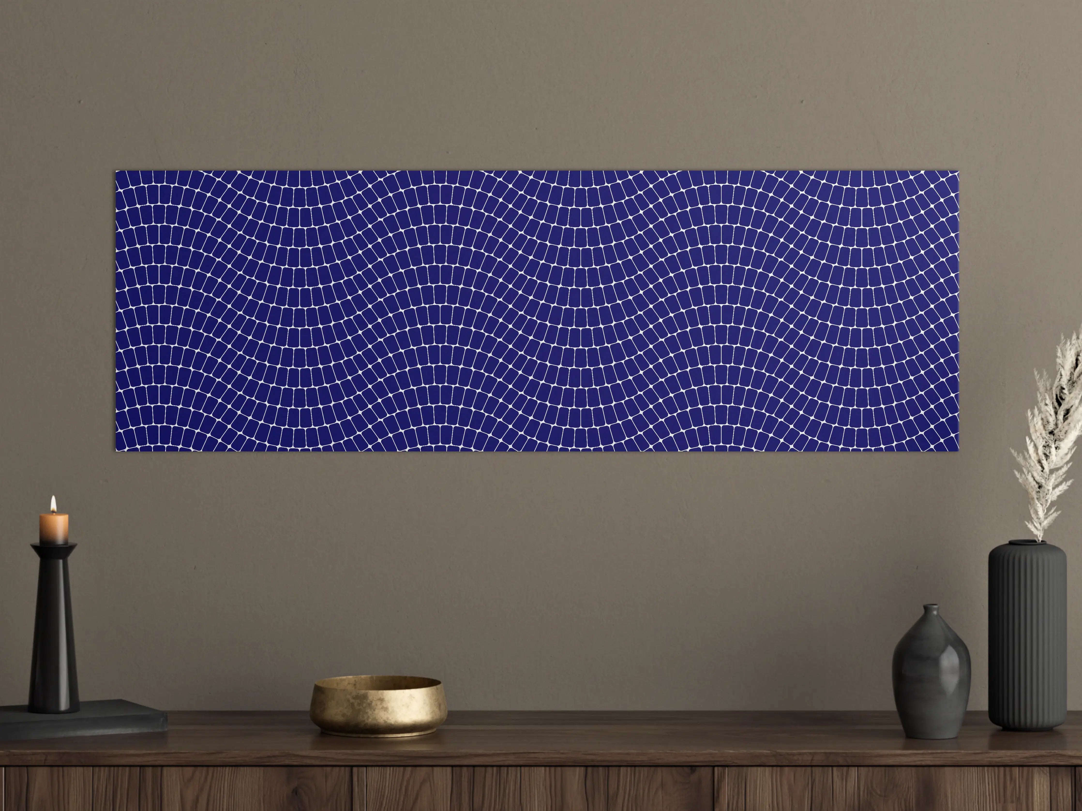 Große Wandbilder - Blaue geometrische Musterwandbild