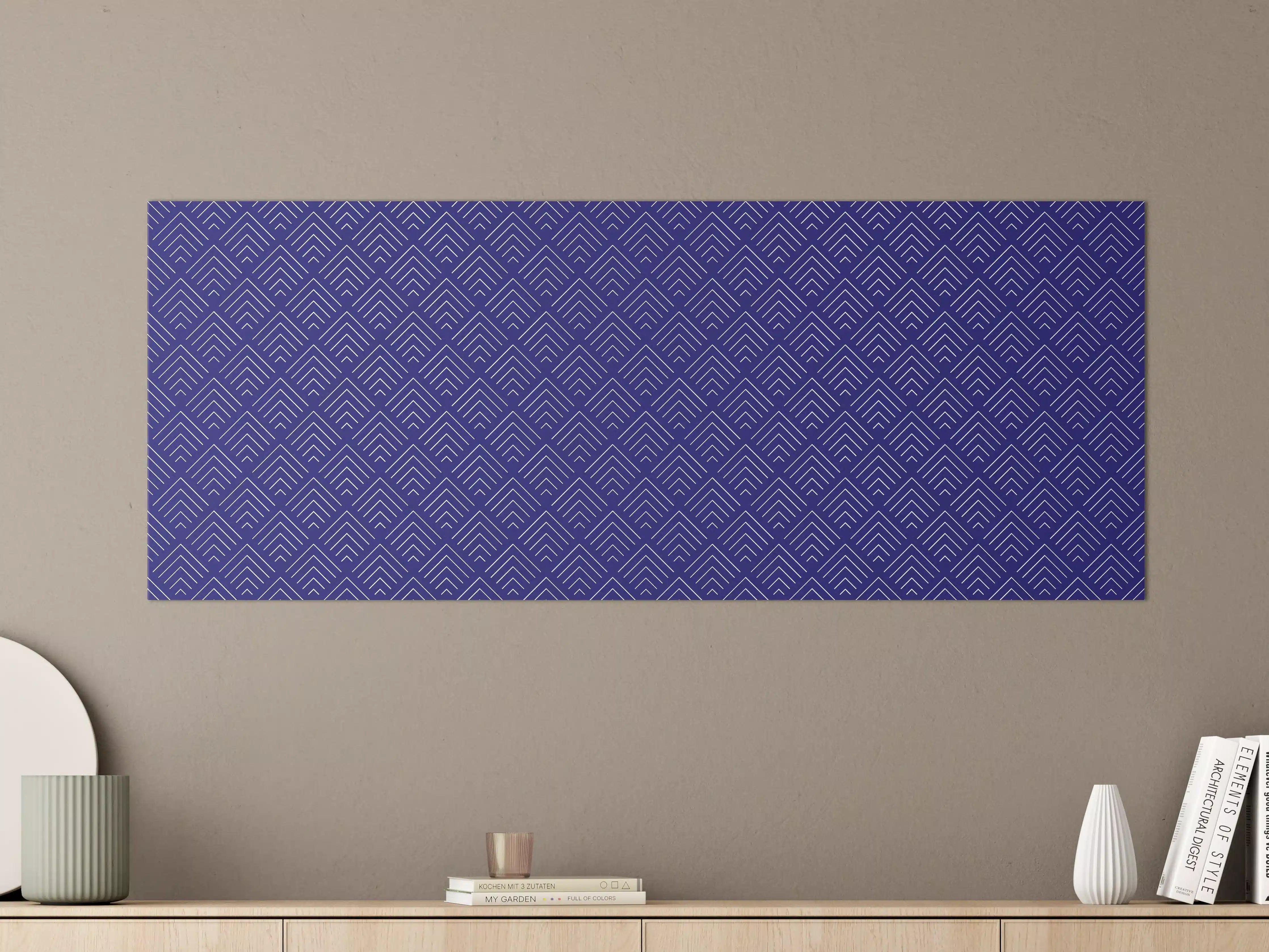 Große Wandbilder - Blaue geometrische Musterwanddekoration