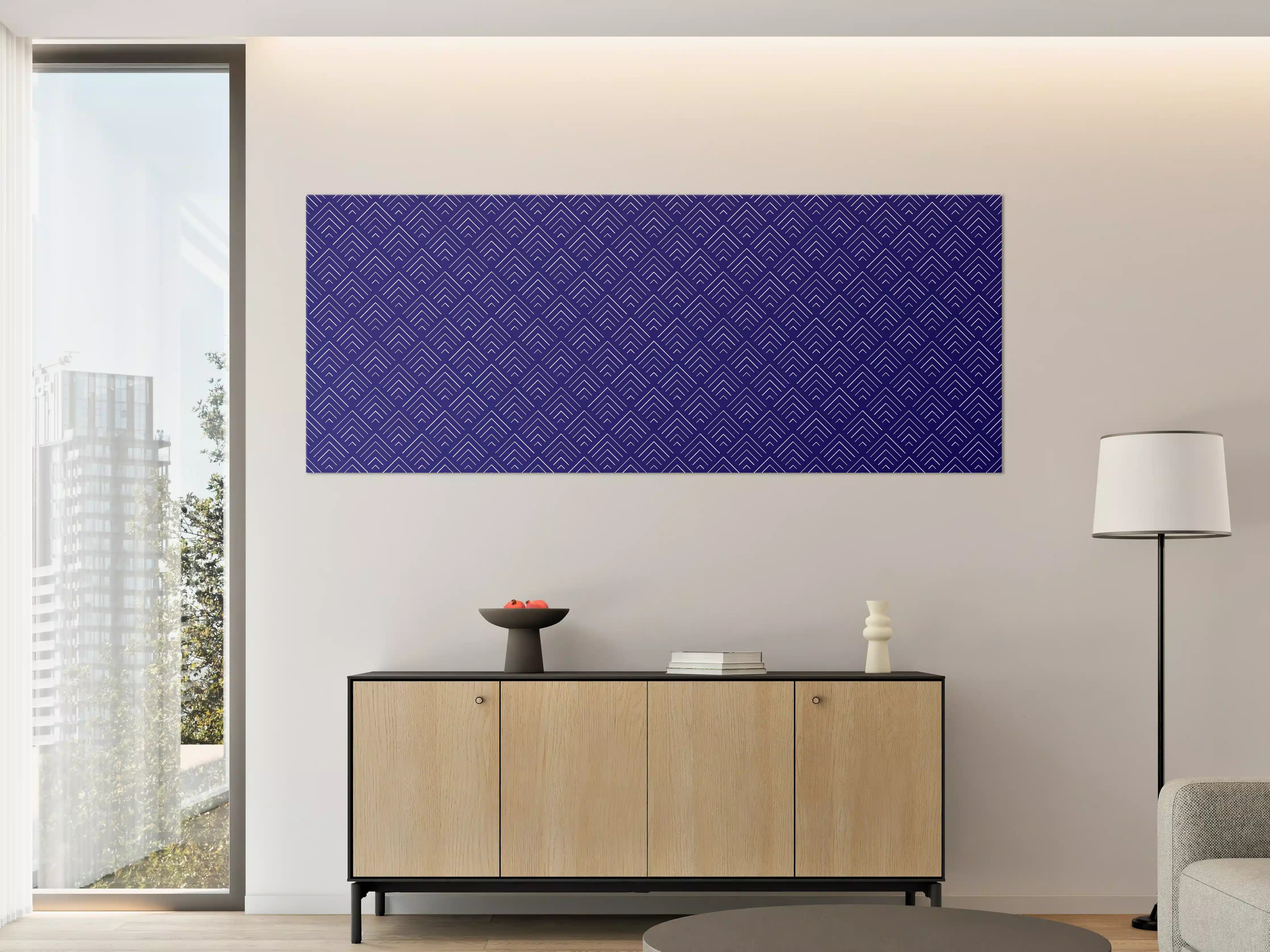 Große Wandbilder - Blaue geometrische Musterwanddekoration