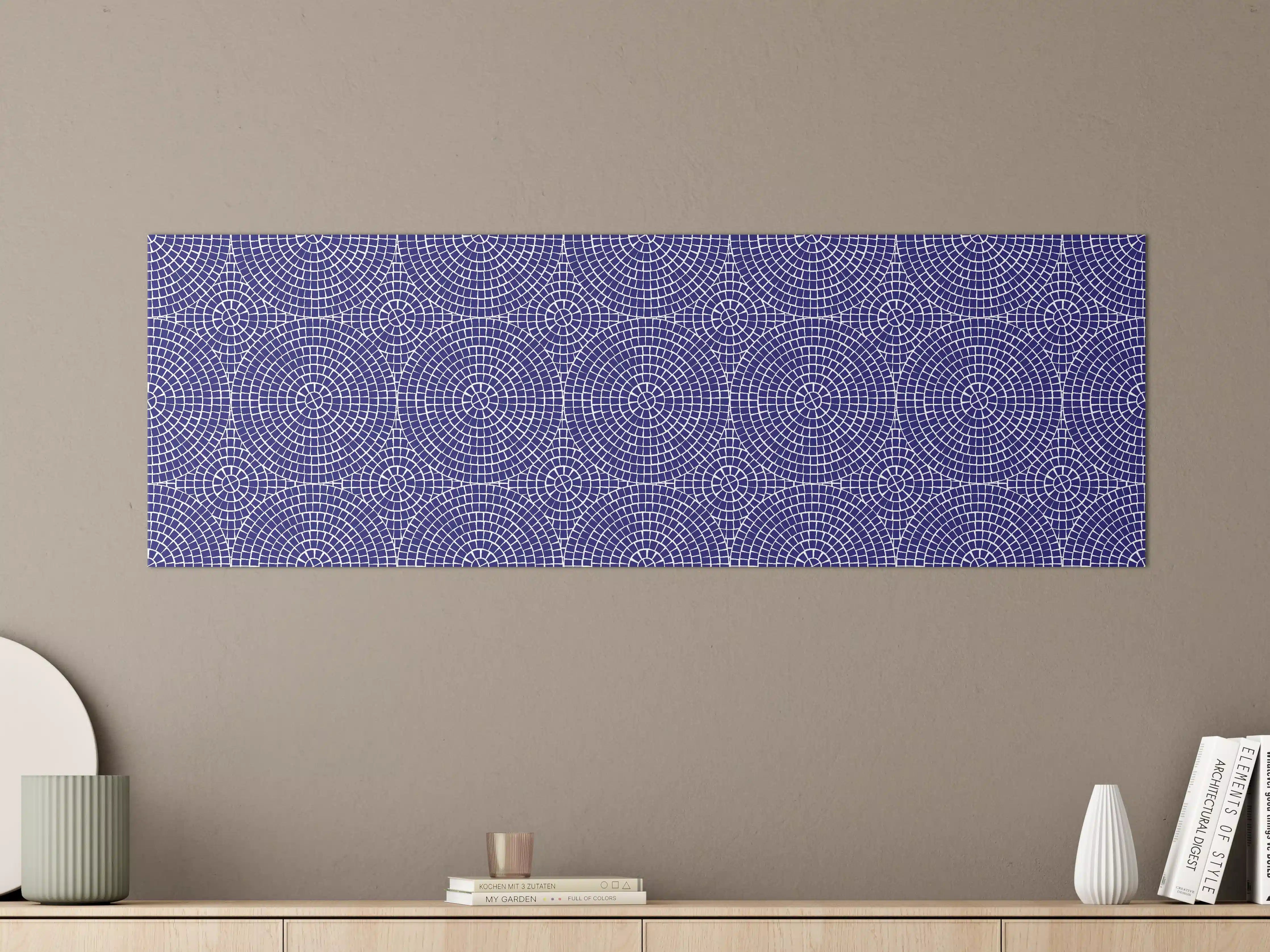 Große Wandbilder - Blaue geometrische Musterwandkunst