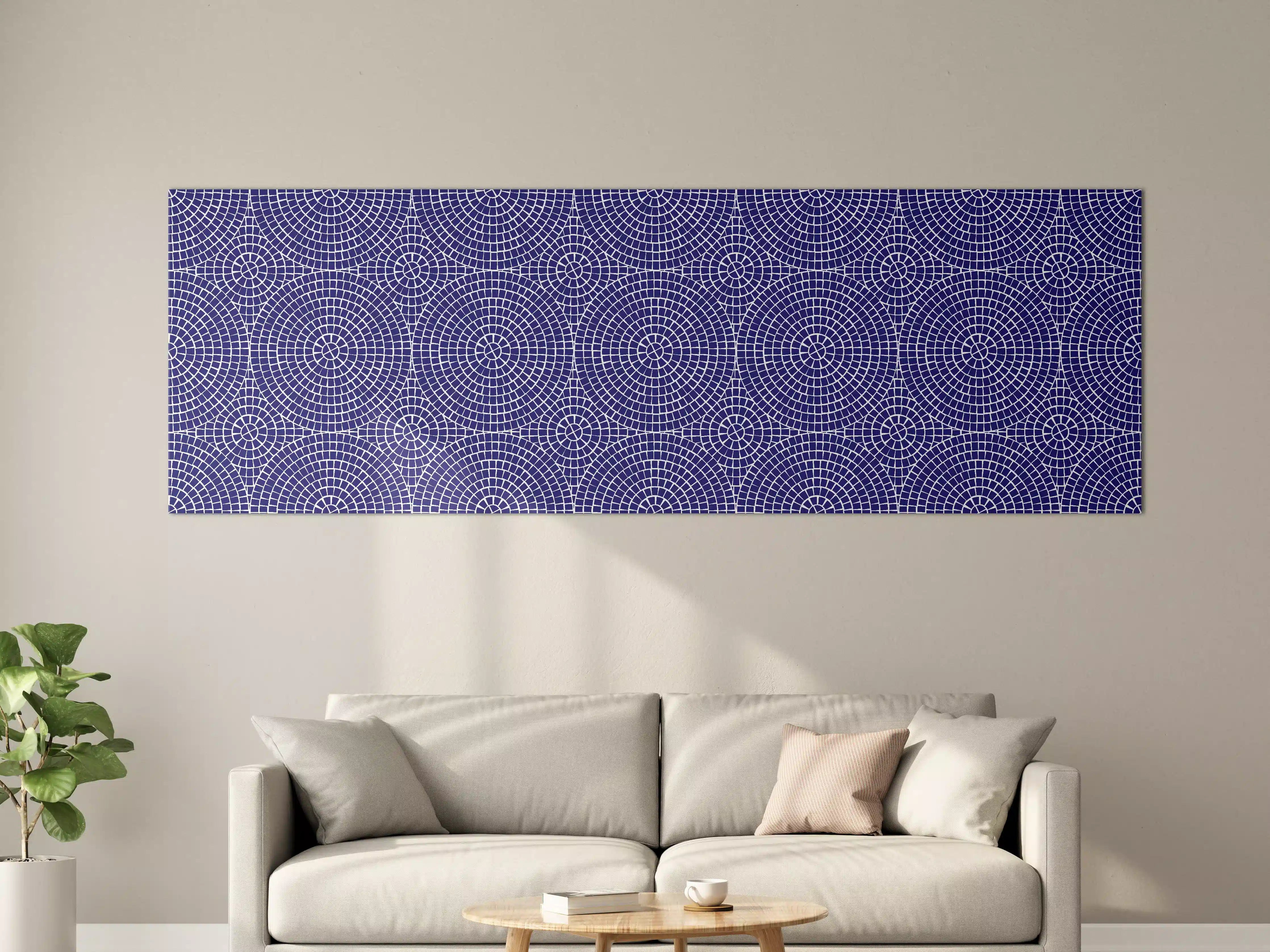 Große Wandbilder - Blaue geometrische Musterwandkunst