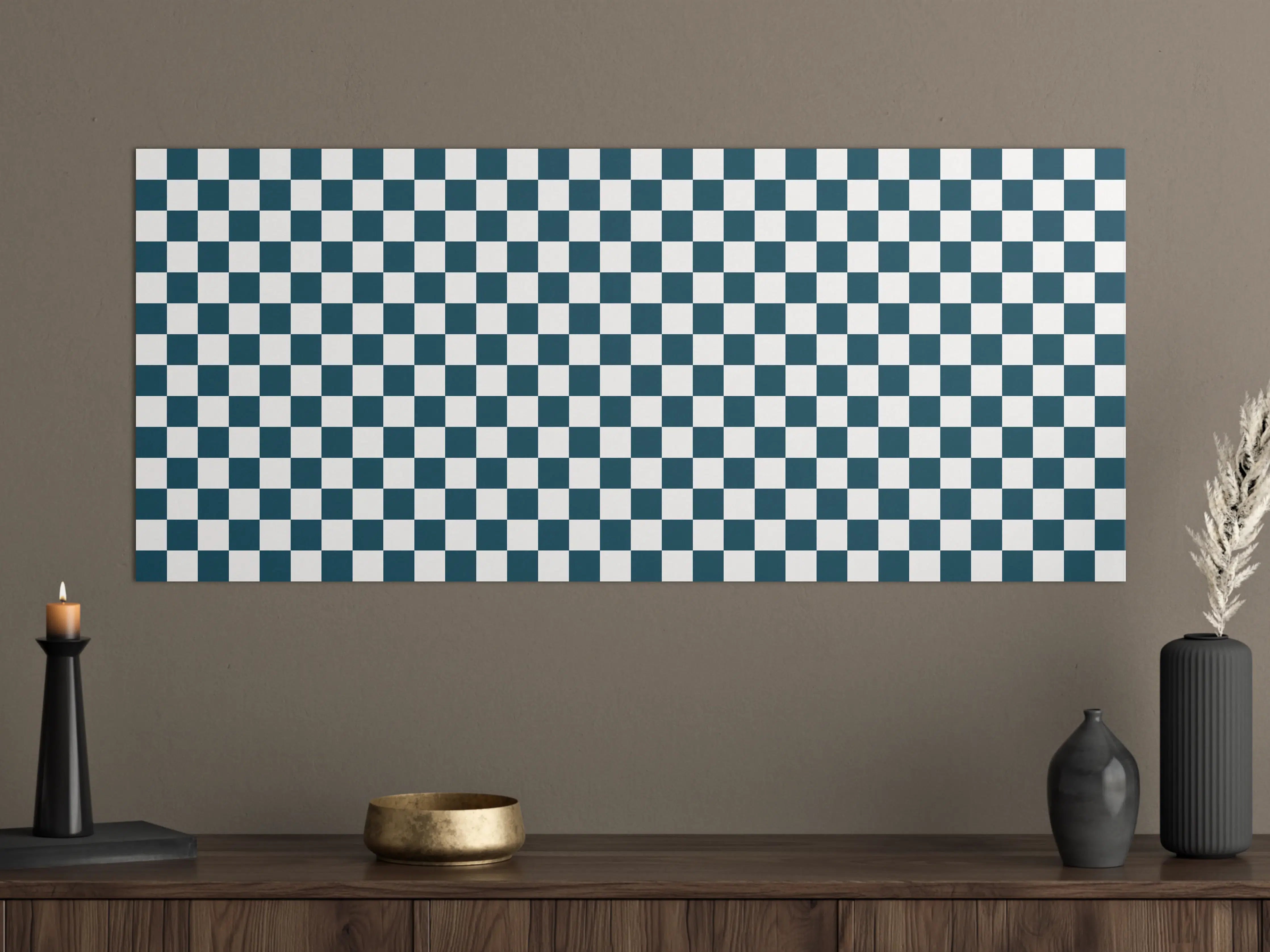 Große Wandbilder - Blaue und weiße gitterartige Struktur
