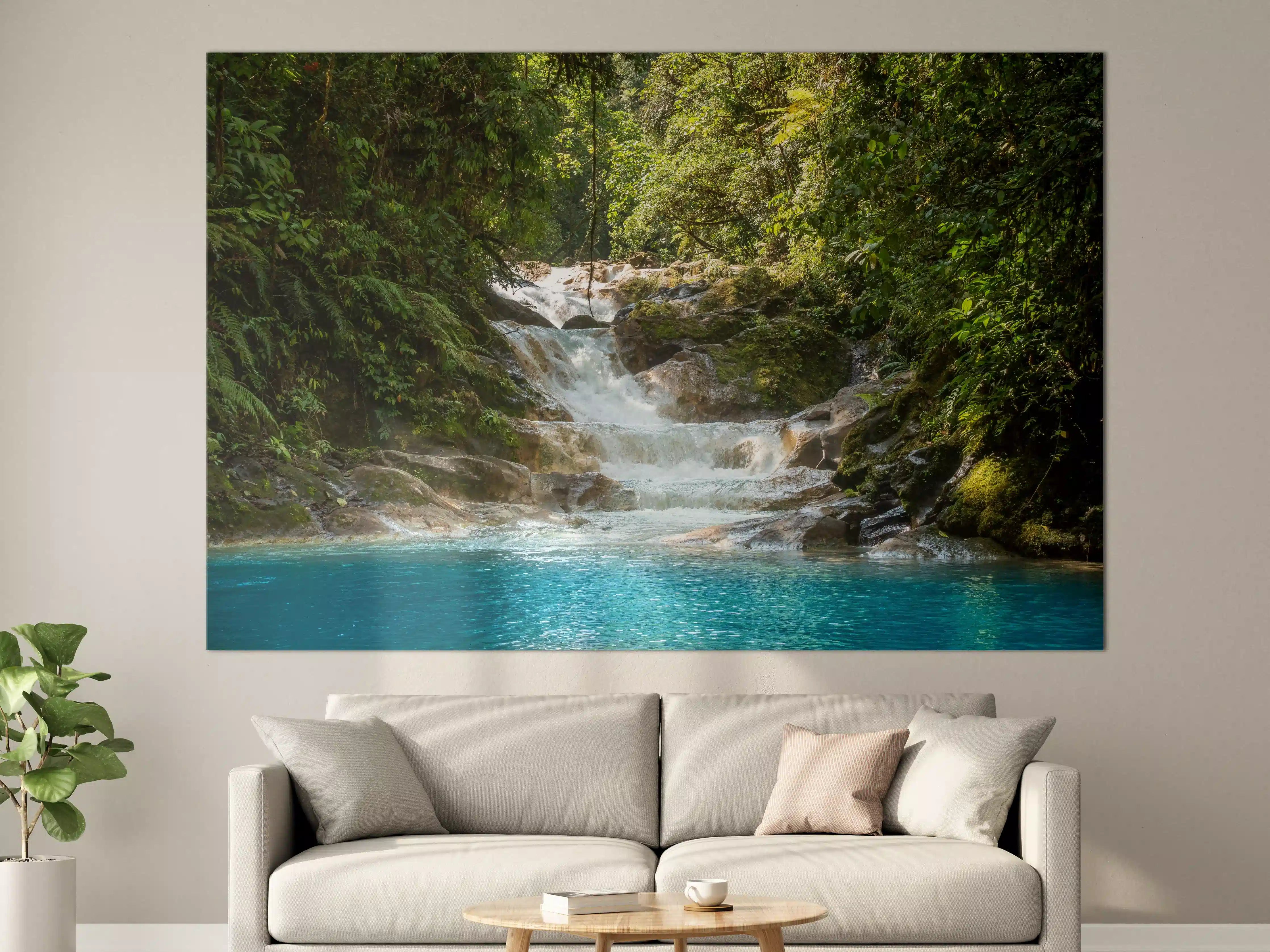 Große Wandbilder - Blauer Costa Rica Wasserfall