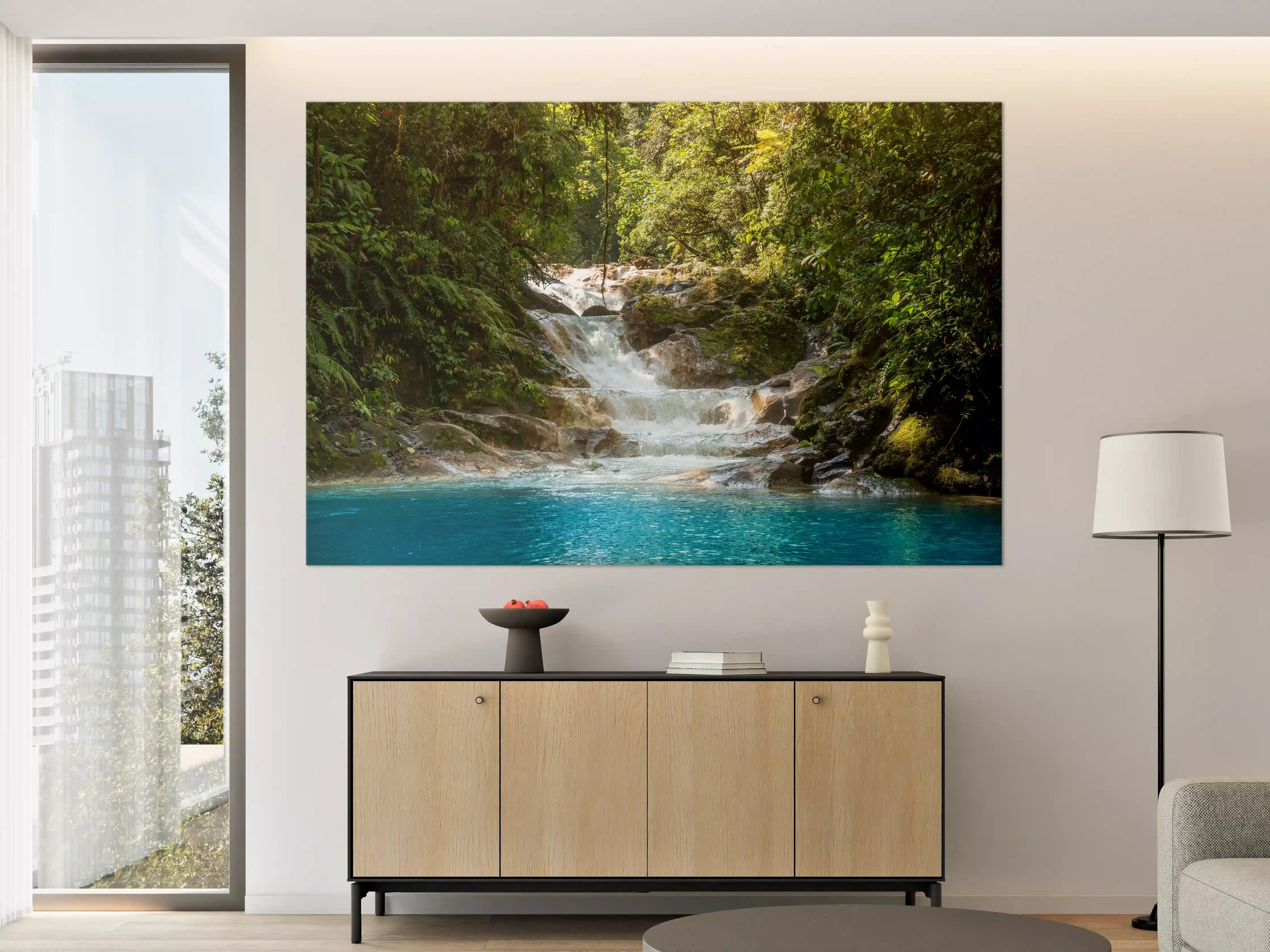Große Wandbilder - Blauer Costa Rica Wasserfall