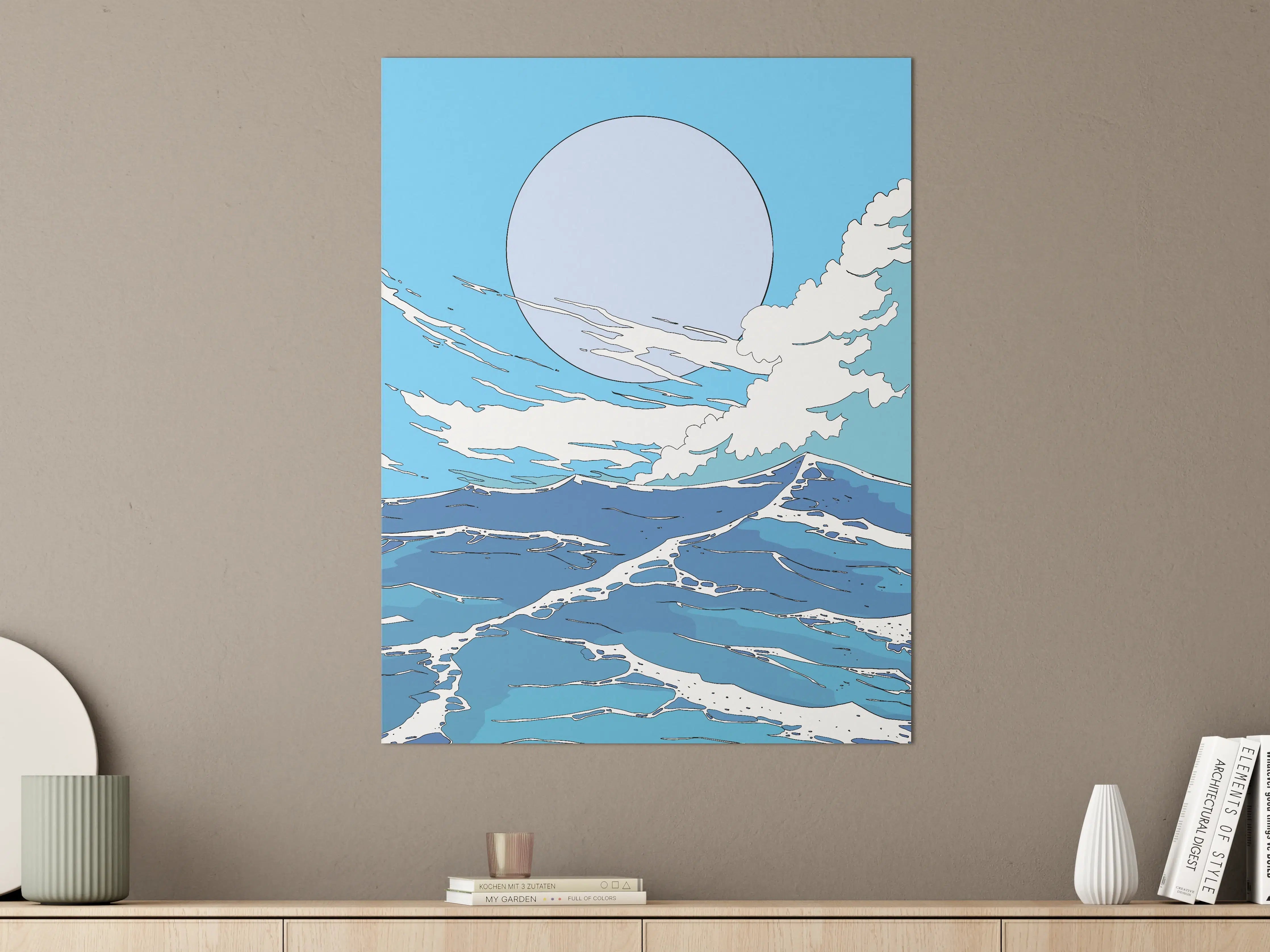 Große Wandbilder - Blauer Himmel über Meereswellen