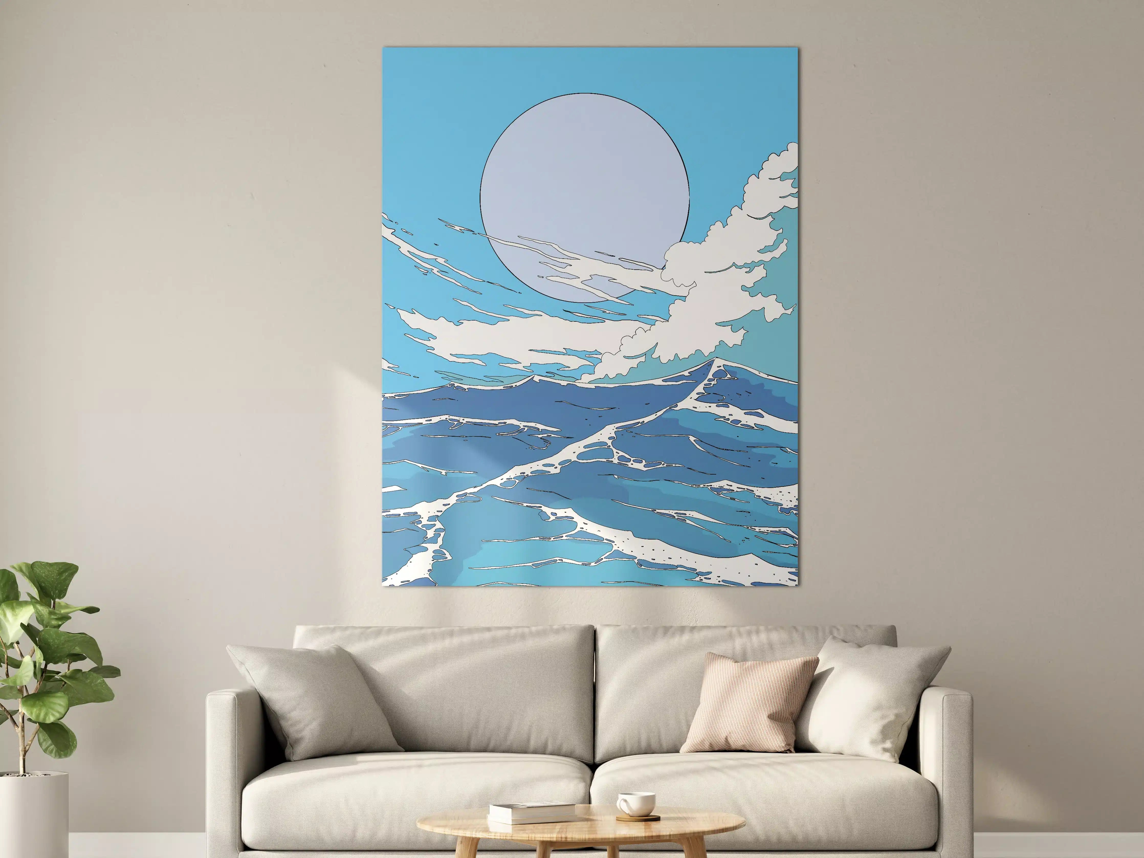 Große Wandbilder - Blauer Himmel über Meereswellen