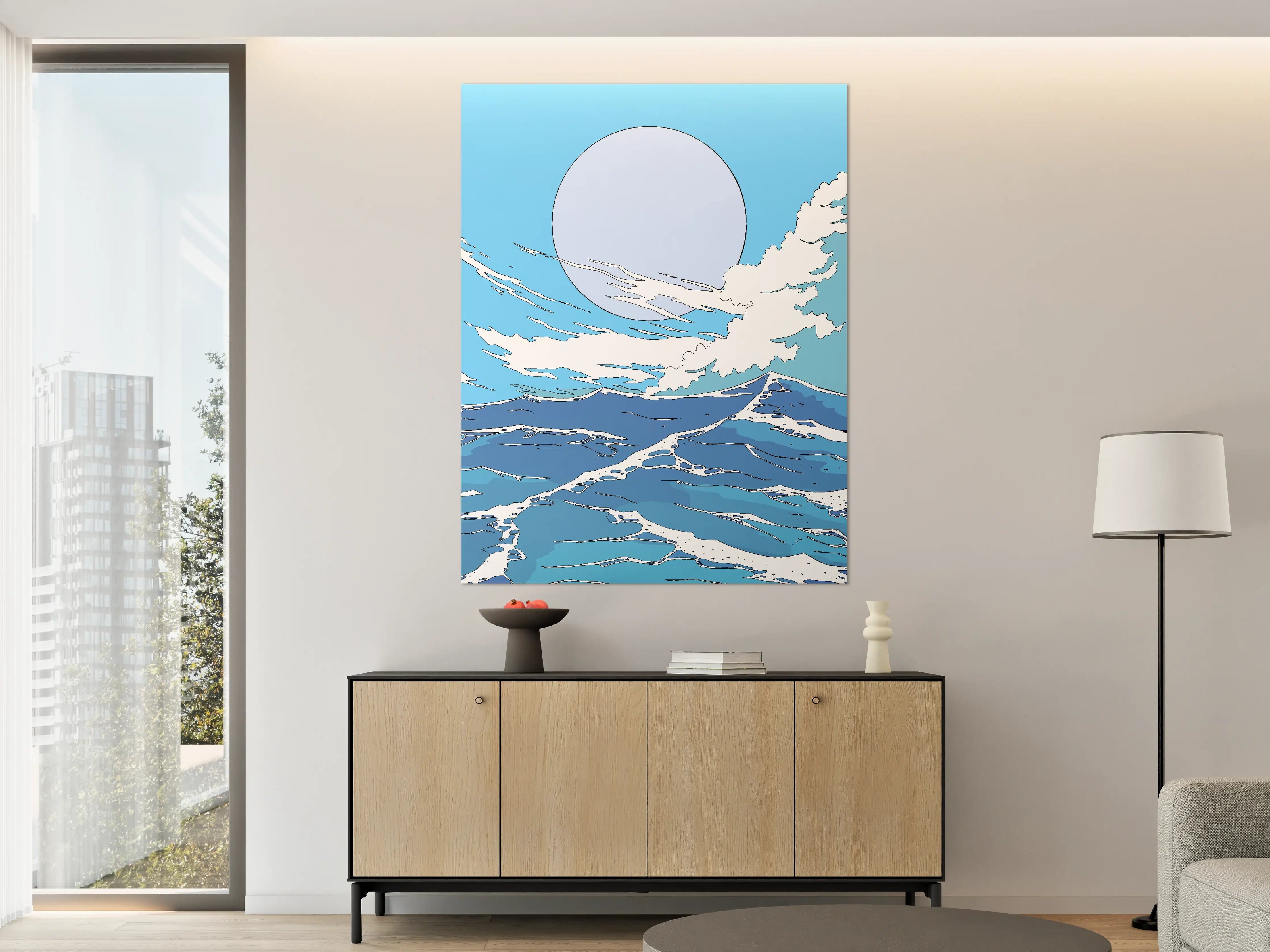 Große Wandbilder - Blauer Himmel über Meereswellen