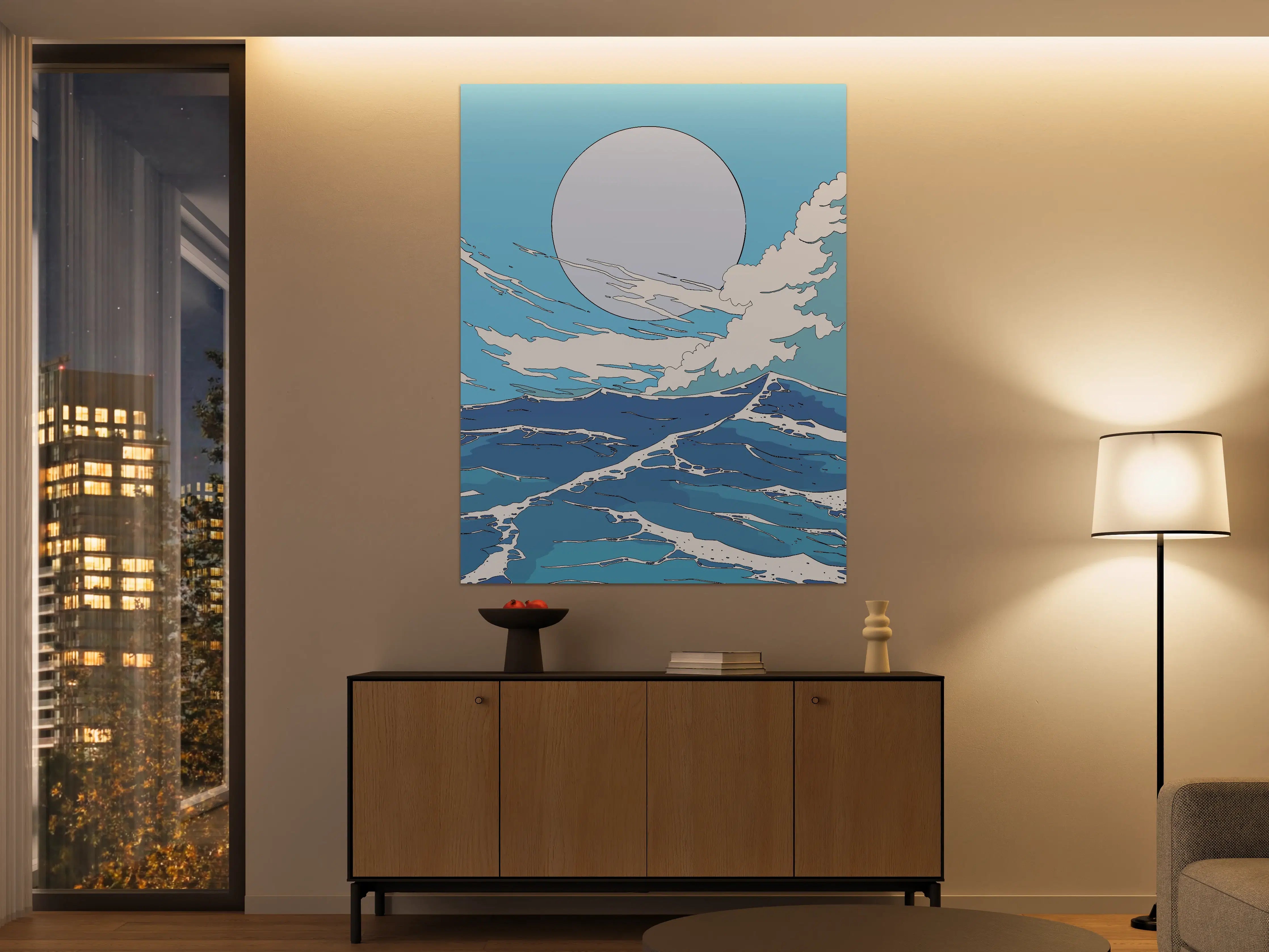 Große Wandbilder - Blauer Himmel über Meereswellen