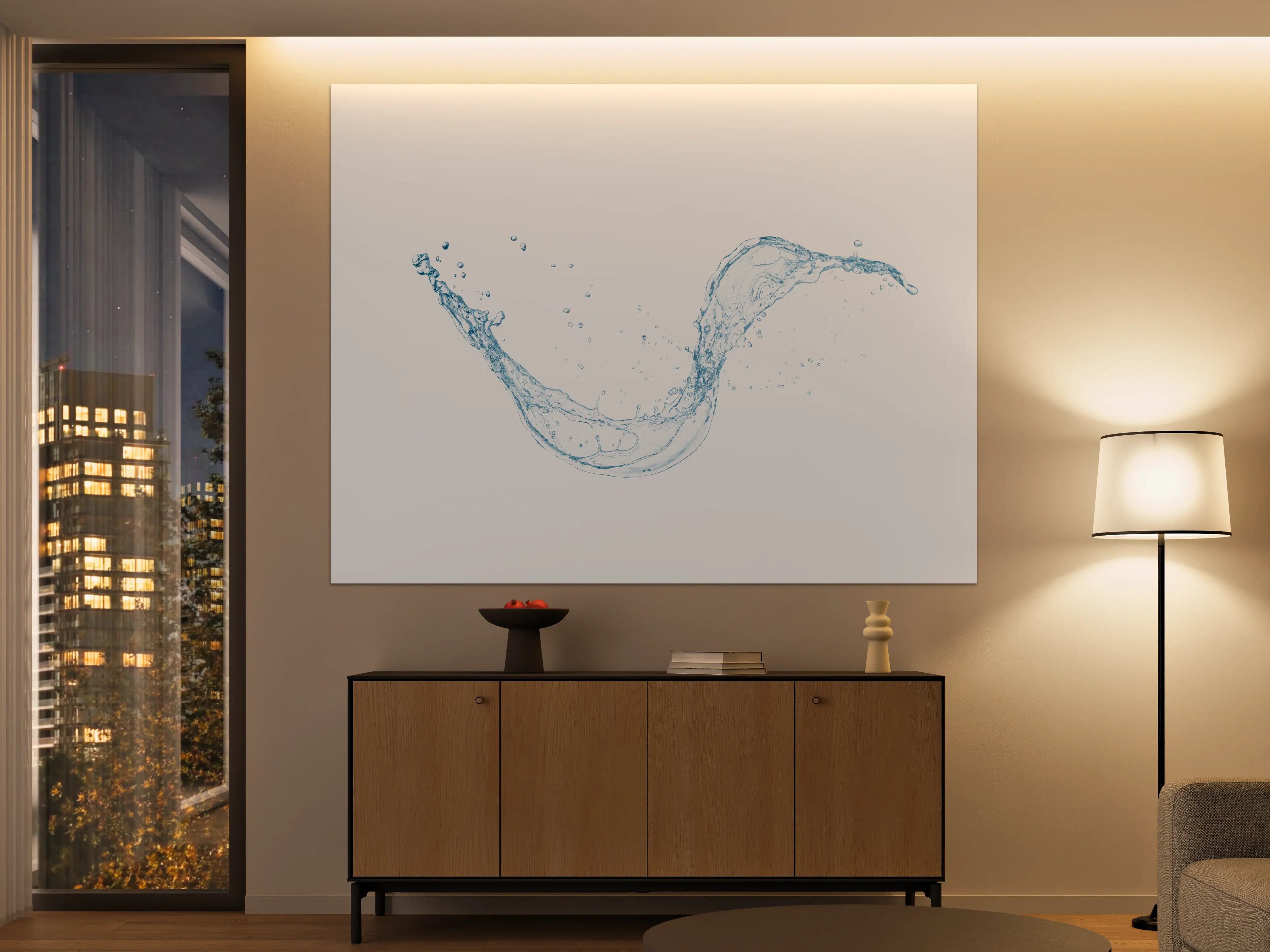 Große Wandbilder - Blauer Wasserspritzer Isoliert