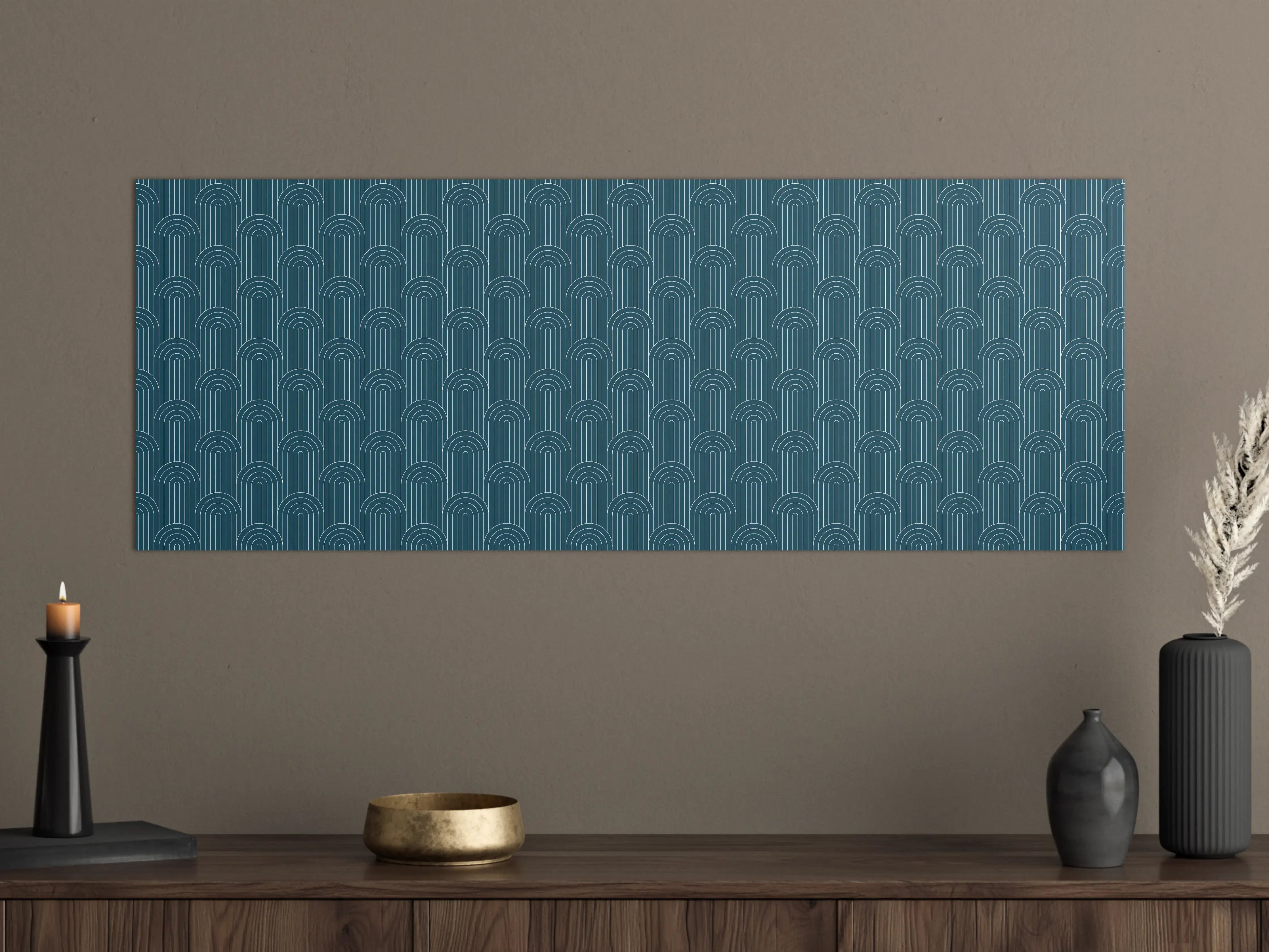 Große Wandbilder - Blaues Mustermotiv mit Wellenmuster