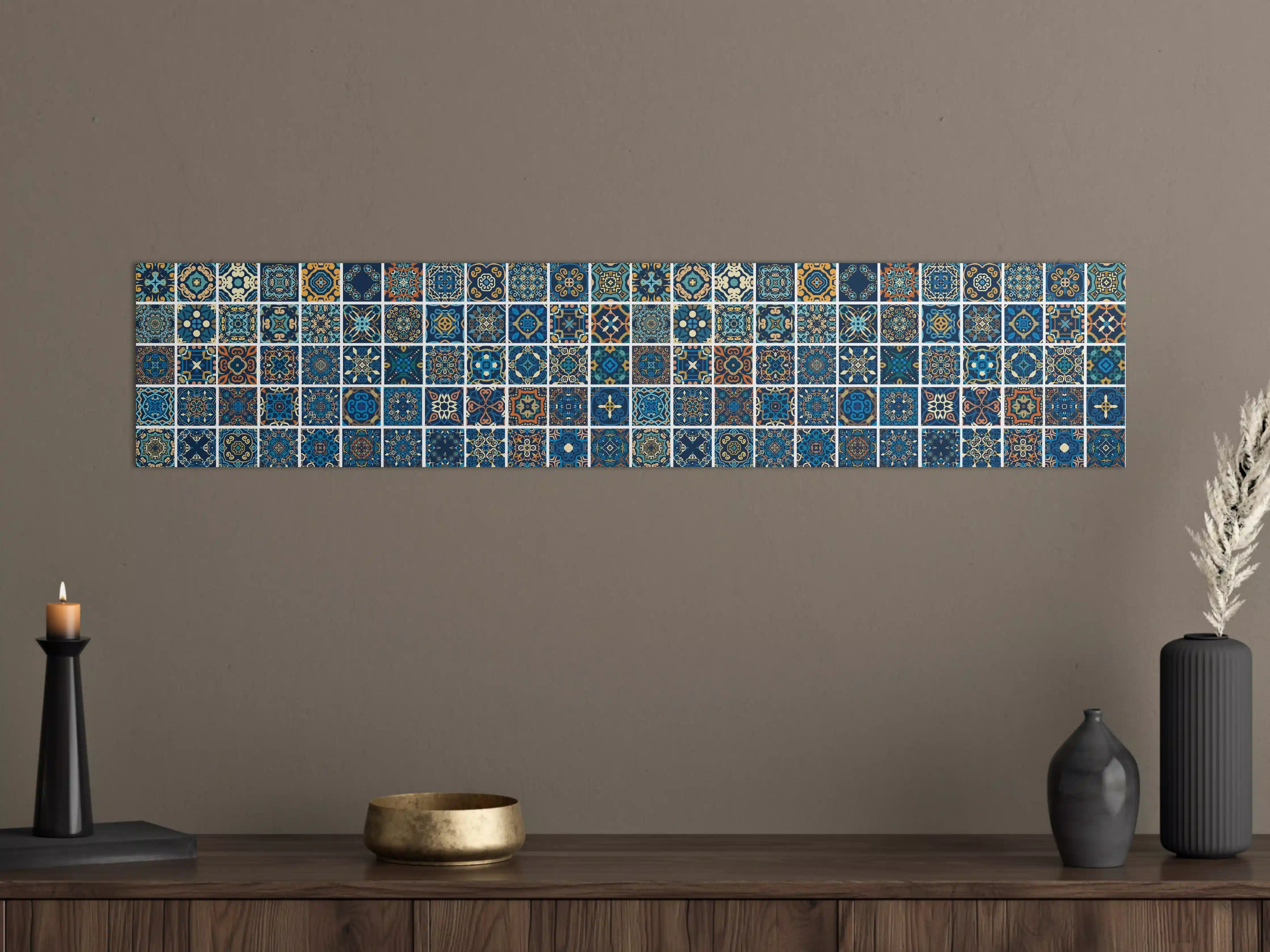 Große Wandbilder - Blaues Orientalisches Fliesenmuster