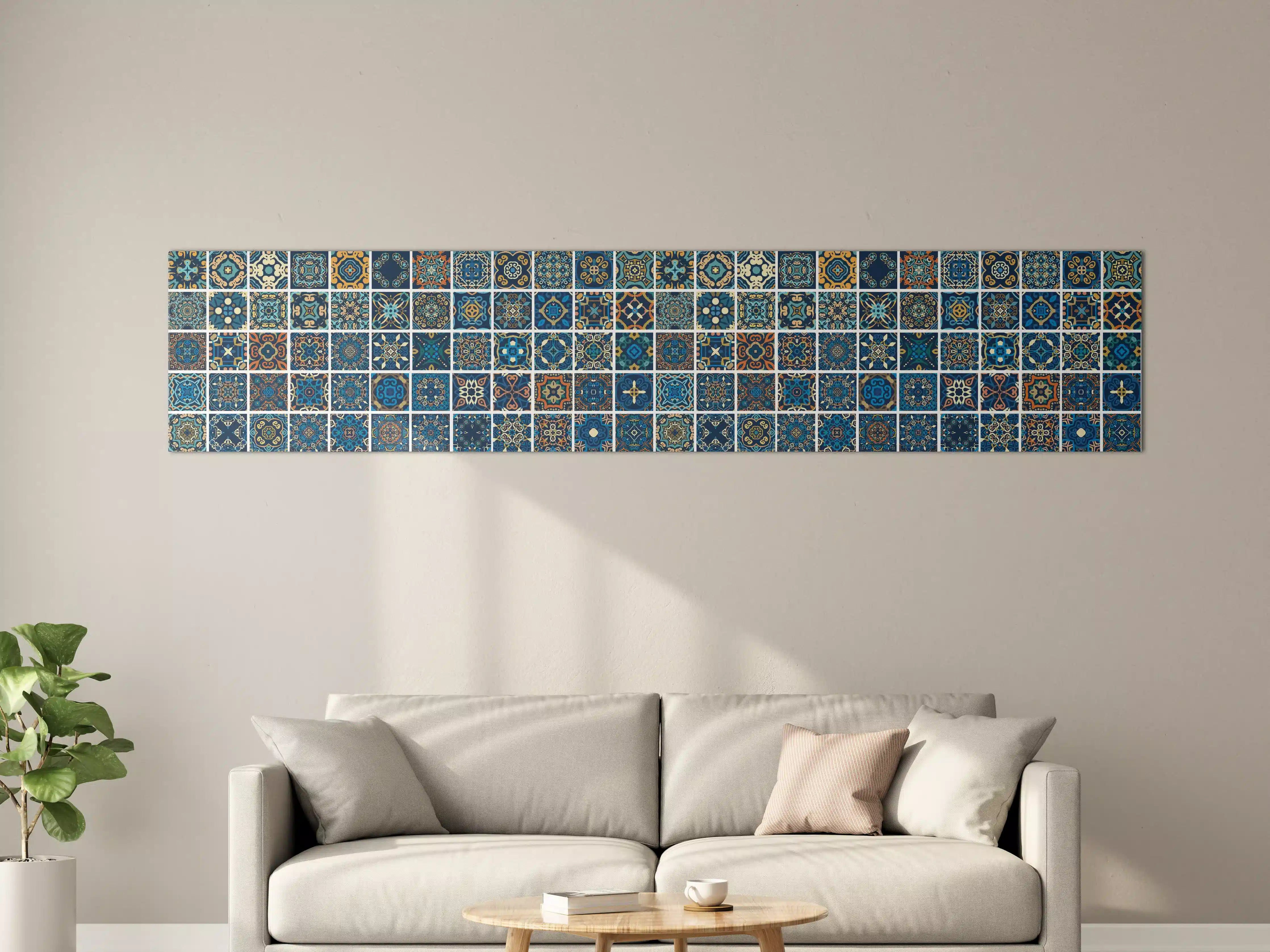 Große Wandbilder - Blaues Orientalisches Fliesenmuster