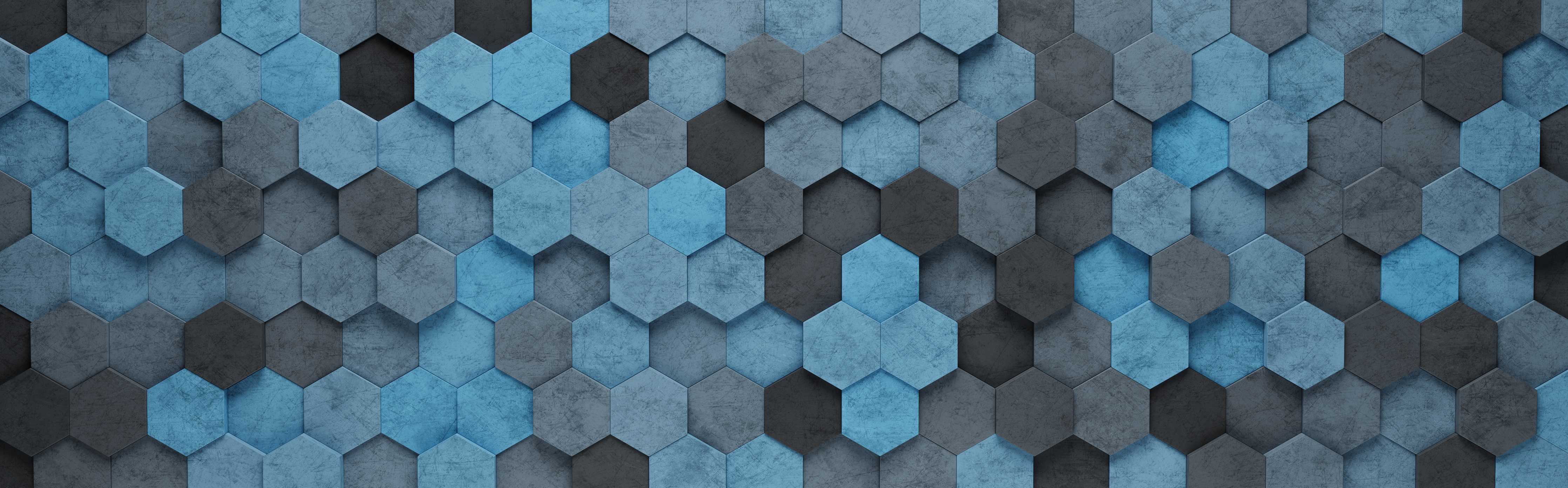 Große Wandbilder-Blaues Sechseck 3D Muster