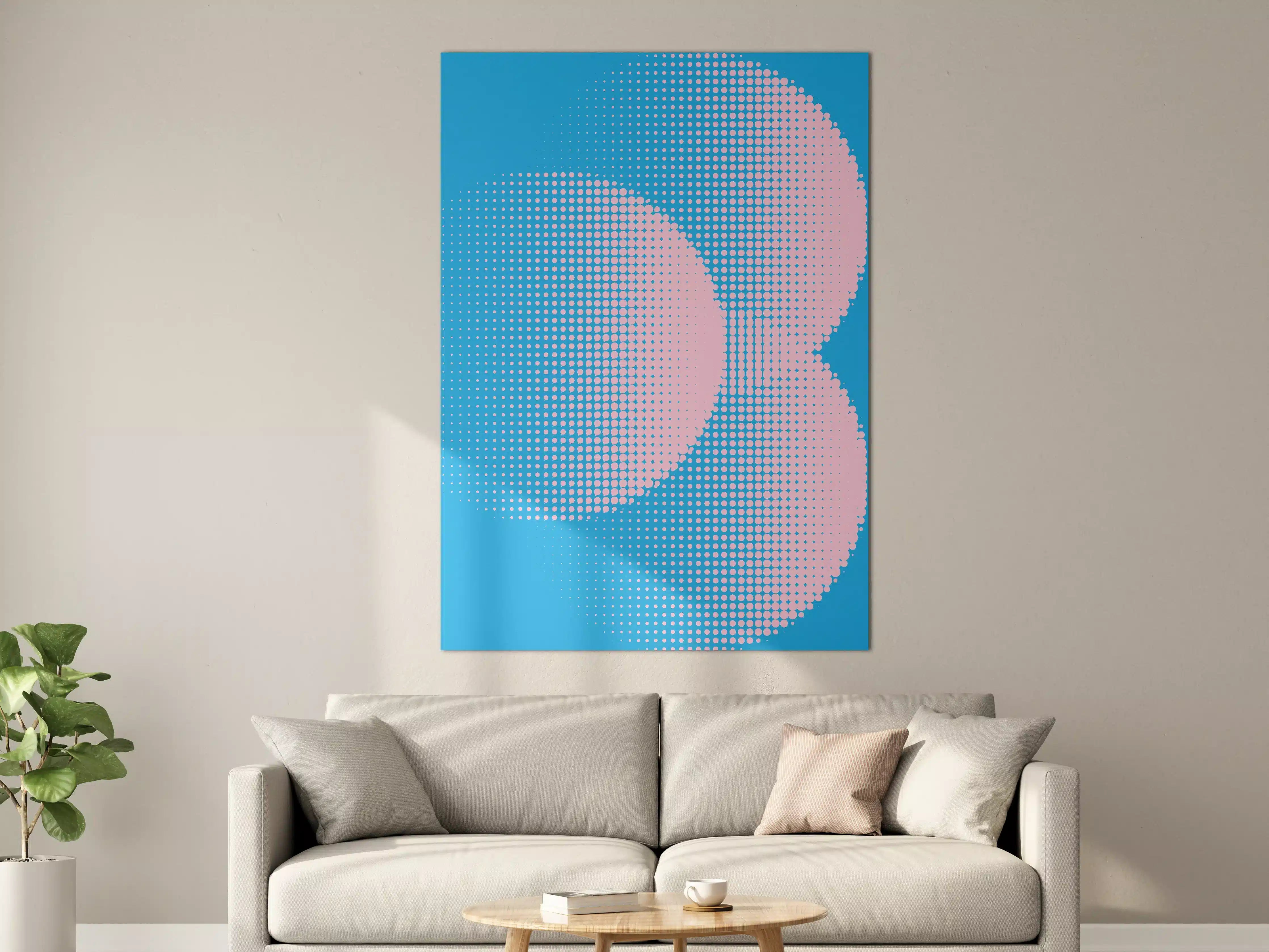 Große Wandbilder - Blaues und pinkes Digitales Artwork