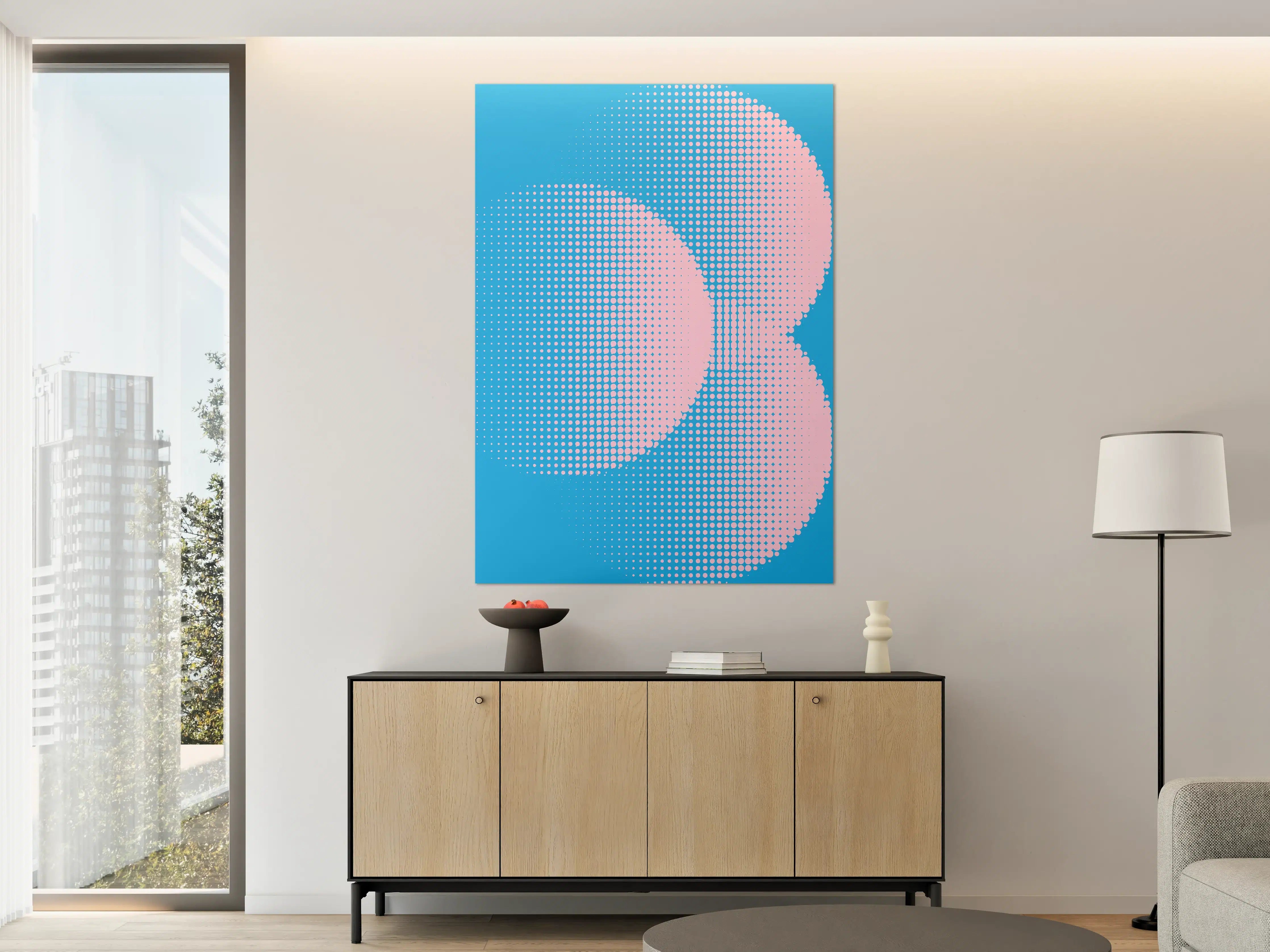Große Wandbilder - Blaues und pinkes Digitales Artwork