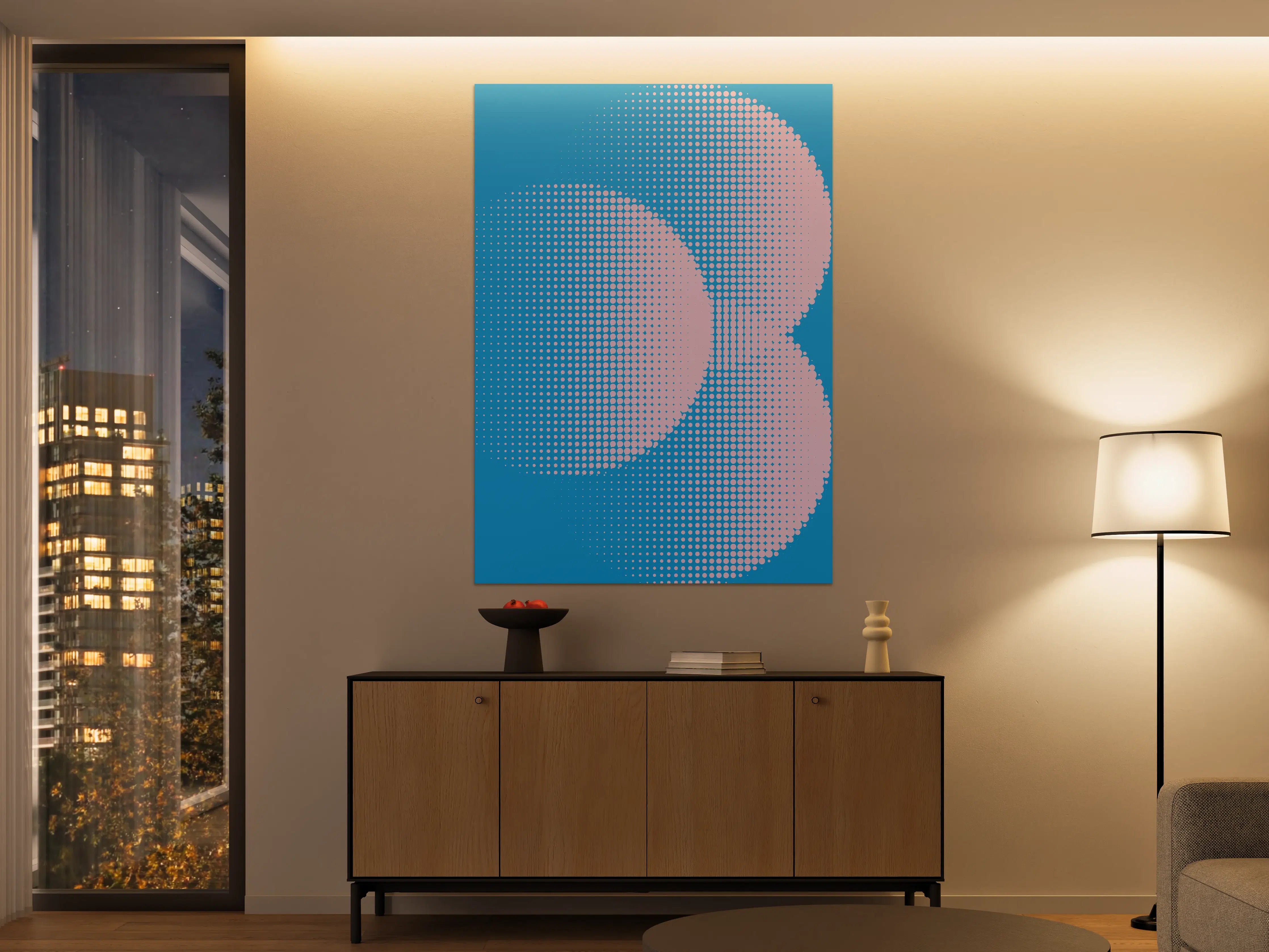 Große Wandbilder - Blaues und pinkes Digitales Artwork