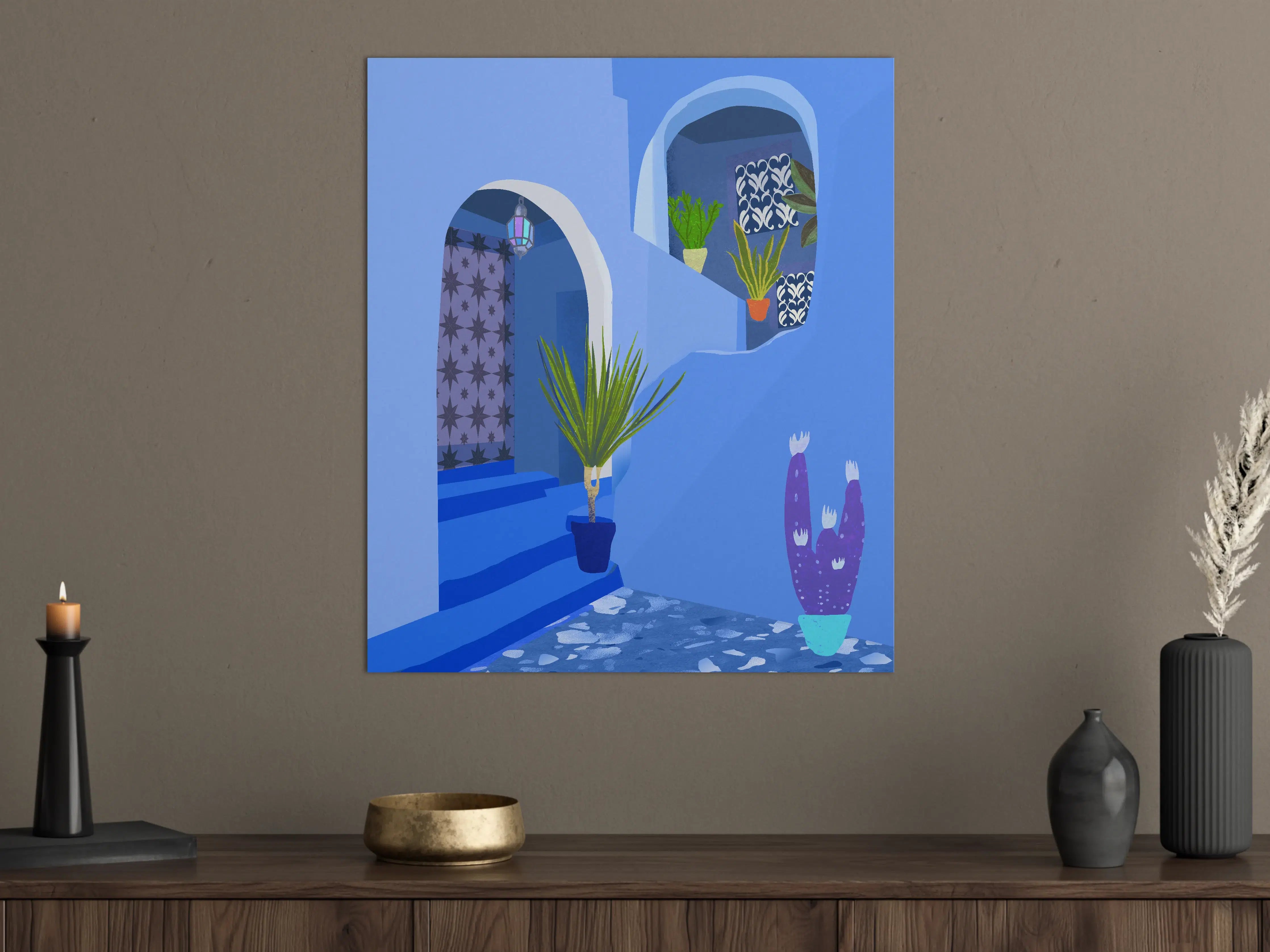 Große Wandbilder - Blaugetöntes Marokko Poster
