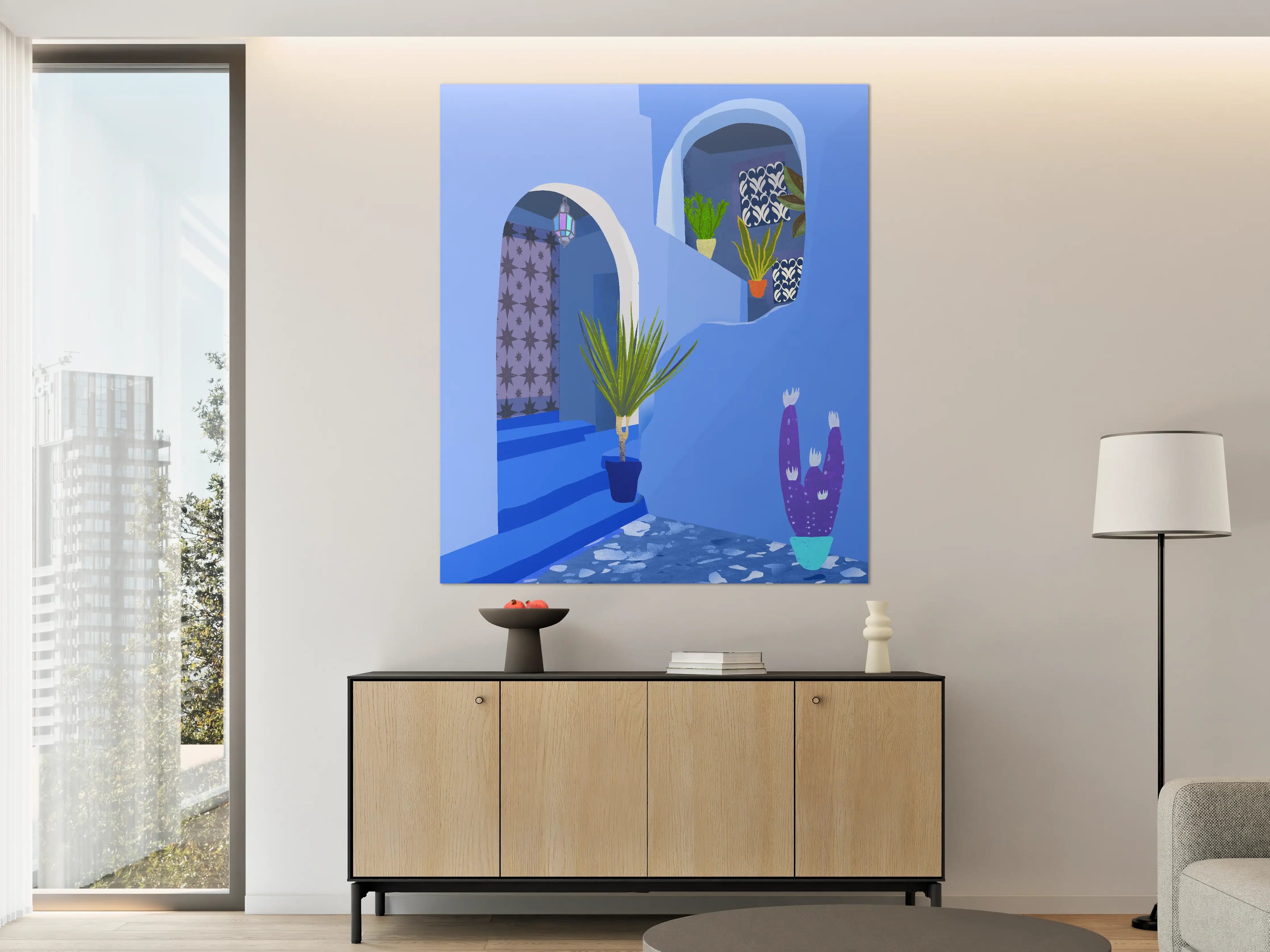 Große Wandbilder - Blaugetöntes Marokko Poster