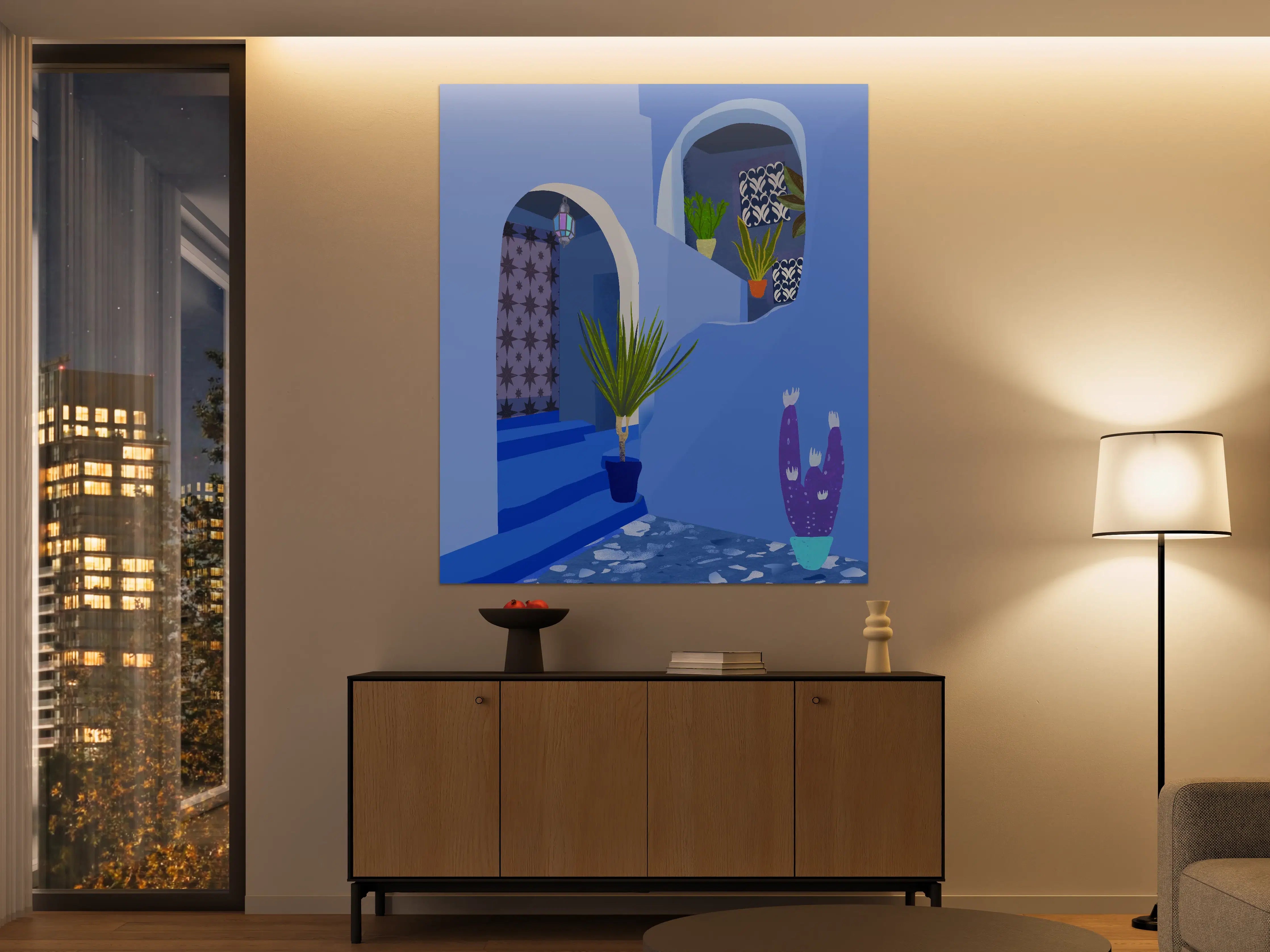 Große Wandbilder - Blaugetöntes Marokko Poster