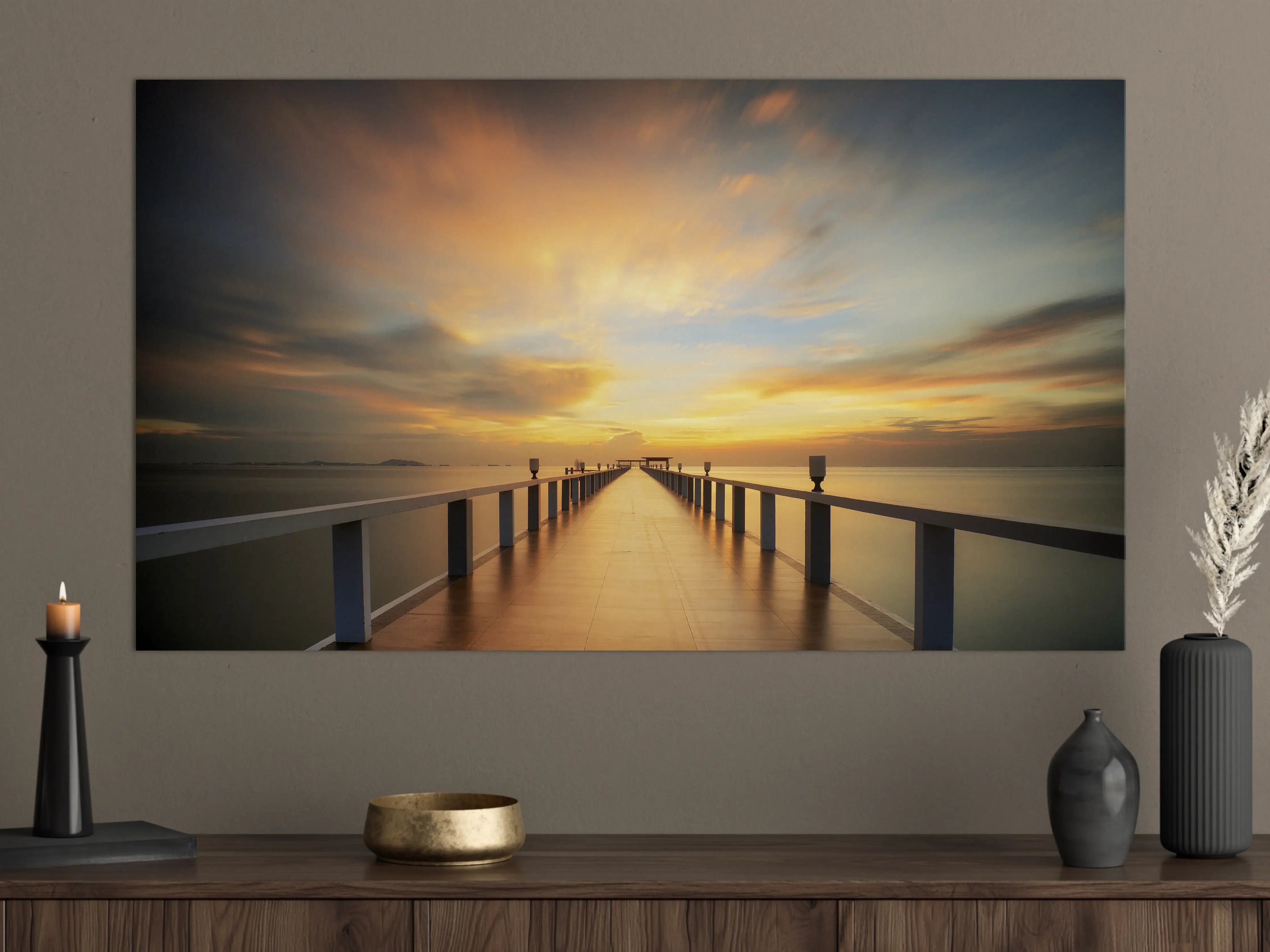 Große Wandbilder - Blick auf den Sonnenuntergang am Meer