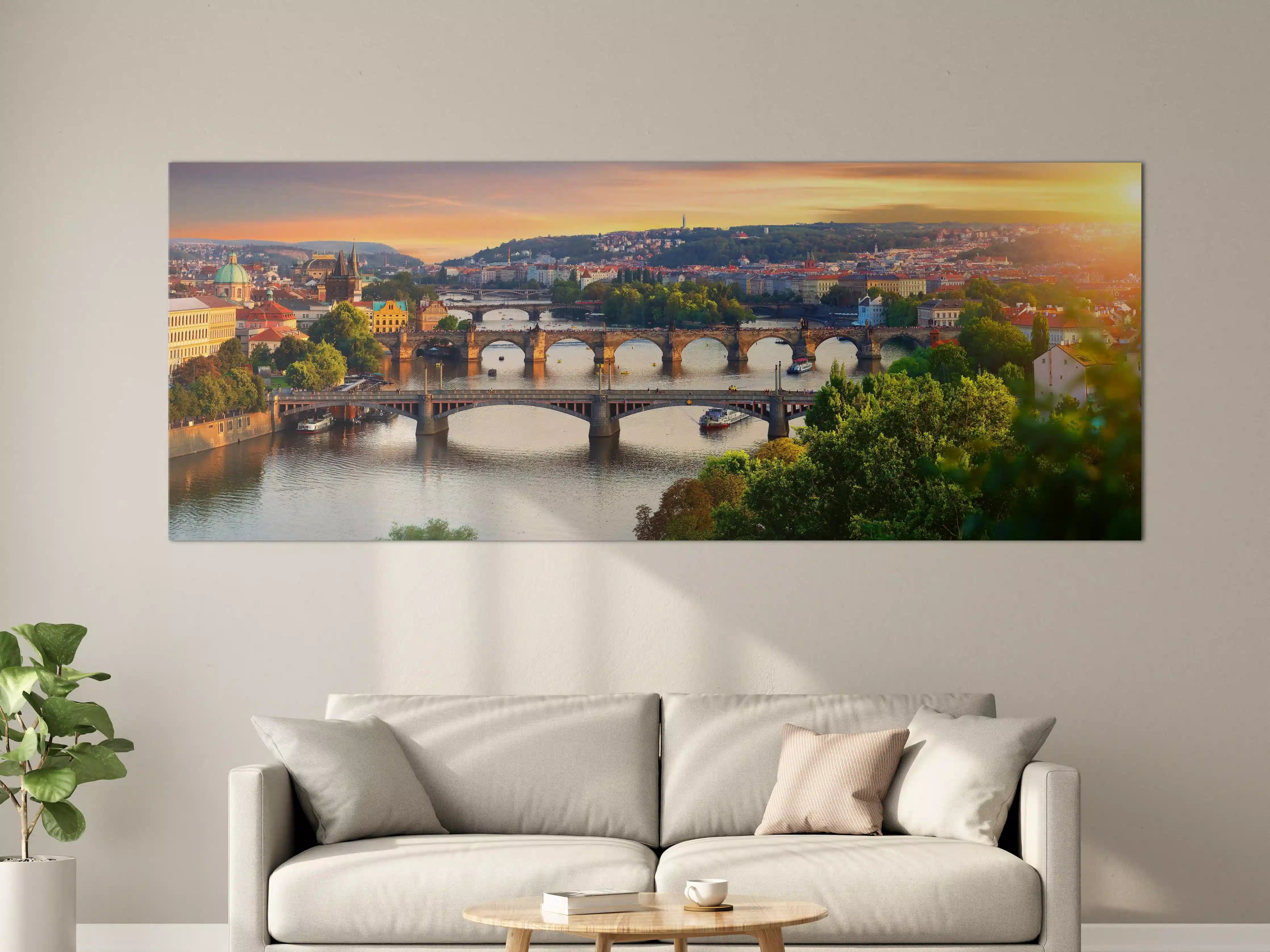 Große Wandbilder - Blick auf die historische Stadtbrücke bei Sonnenuntergang