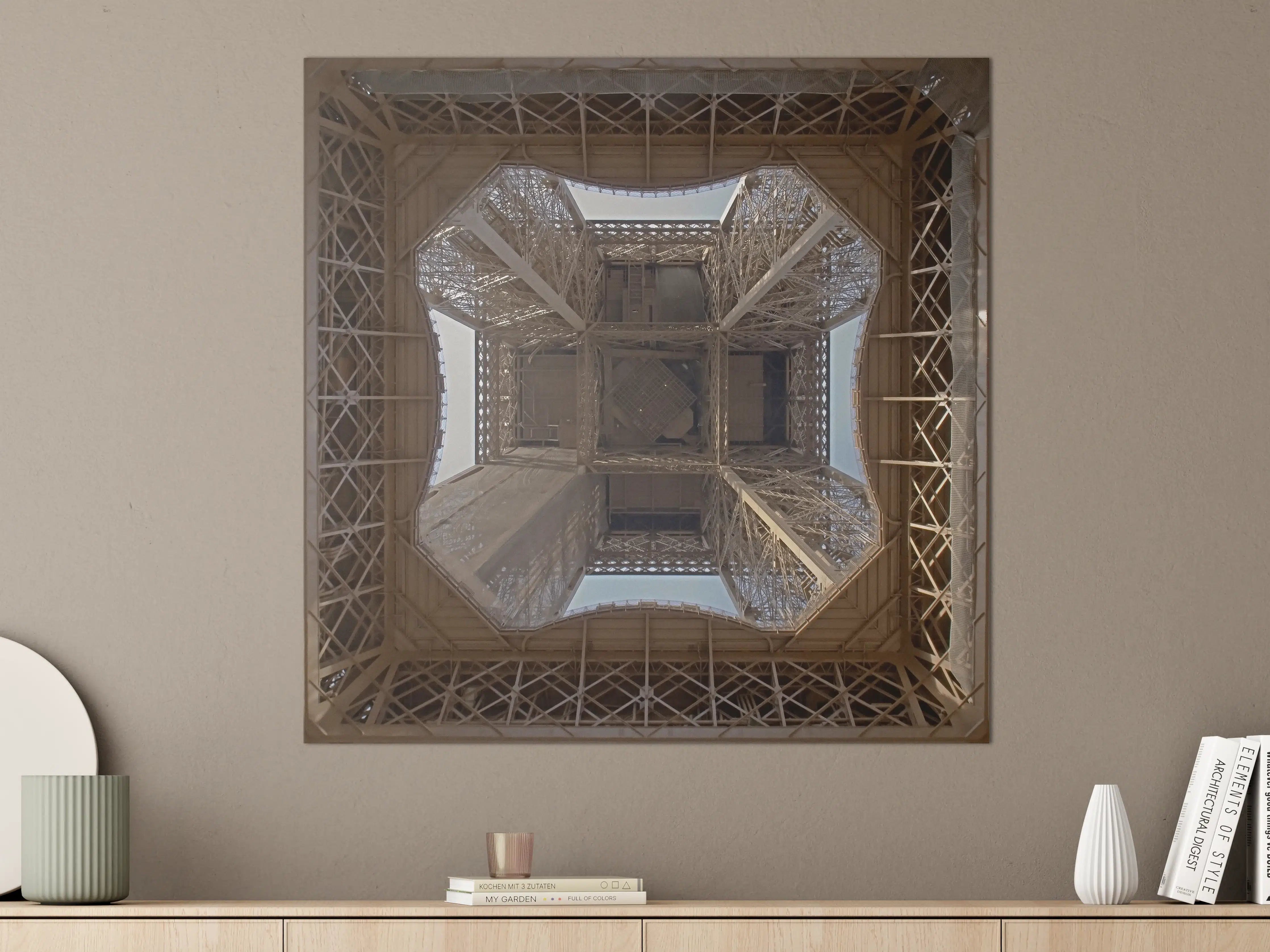 Große Wandbilder - Blick nach oben unter dem Eiffelturm