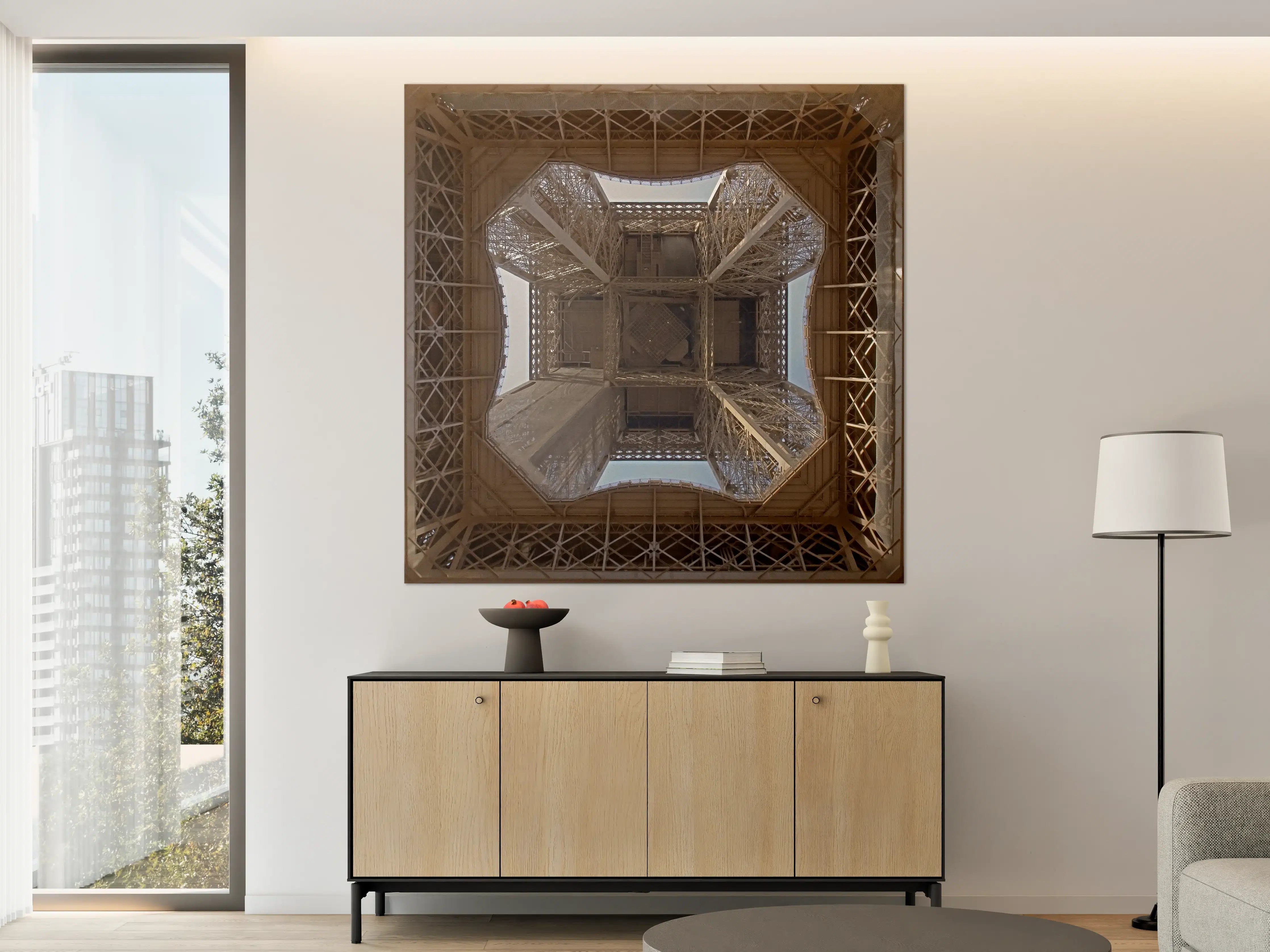 Große Wandbilder - Blick nach oben unter dem Eiffelturm