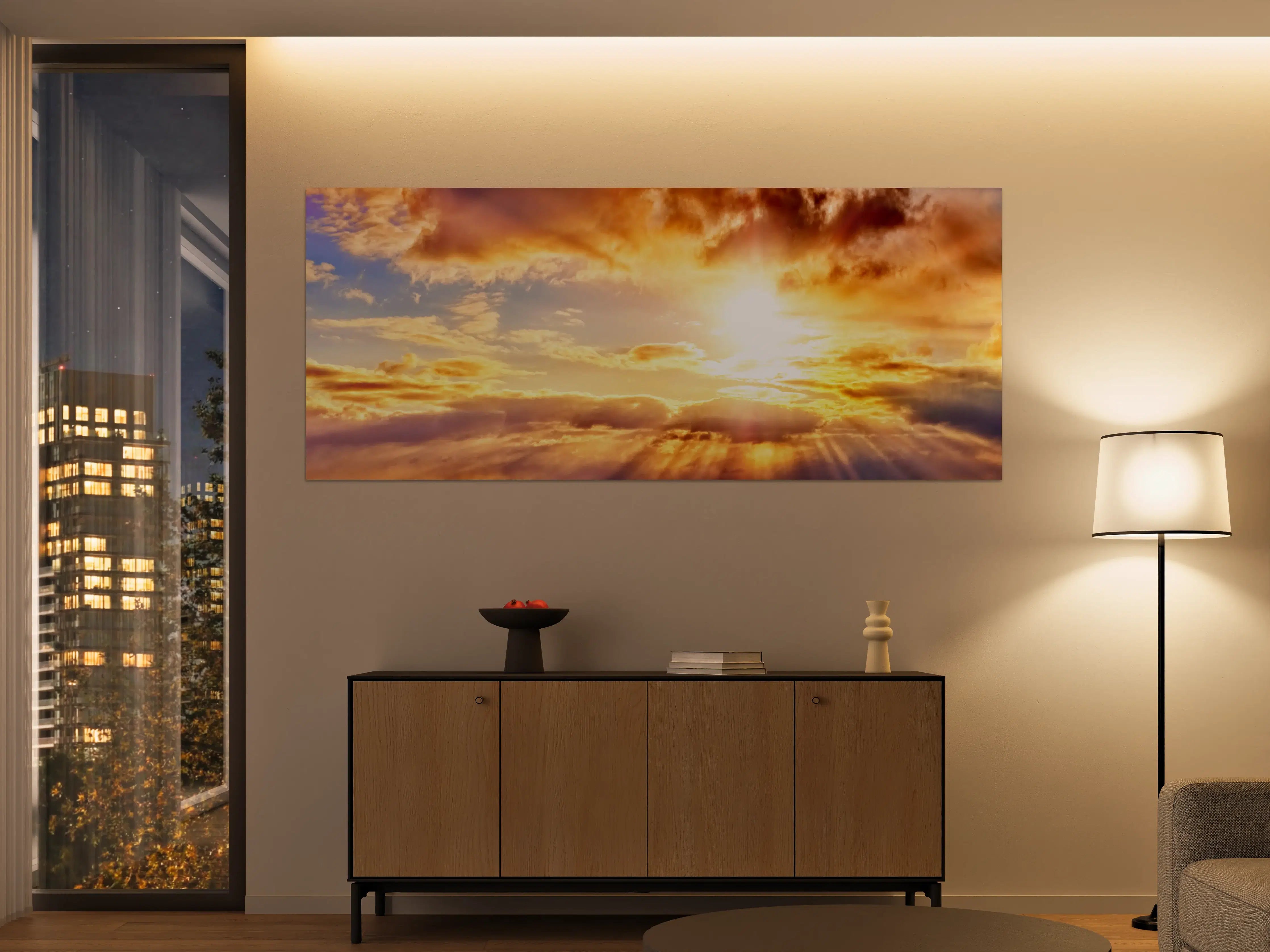 Große Wandbilder - Blick zum schönen Sonnenuntergang