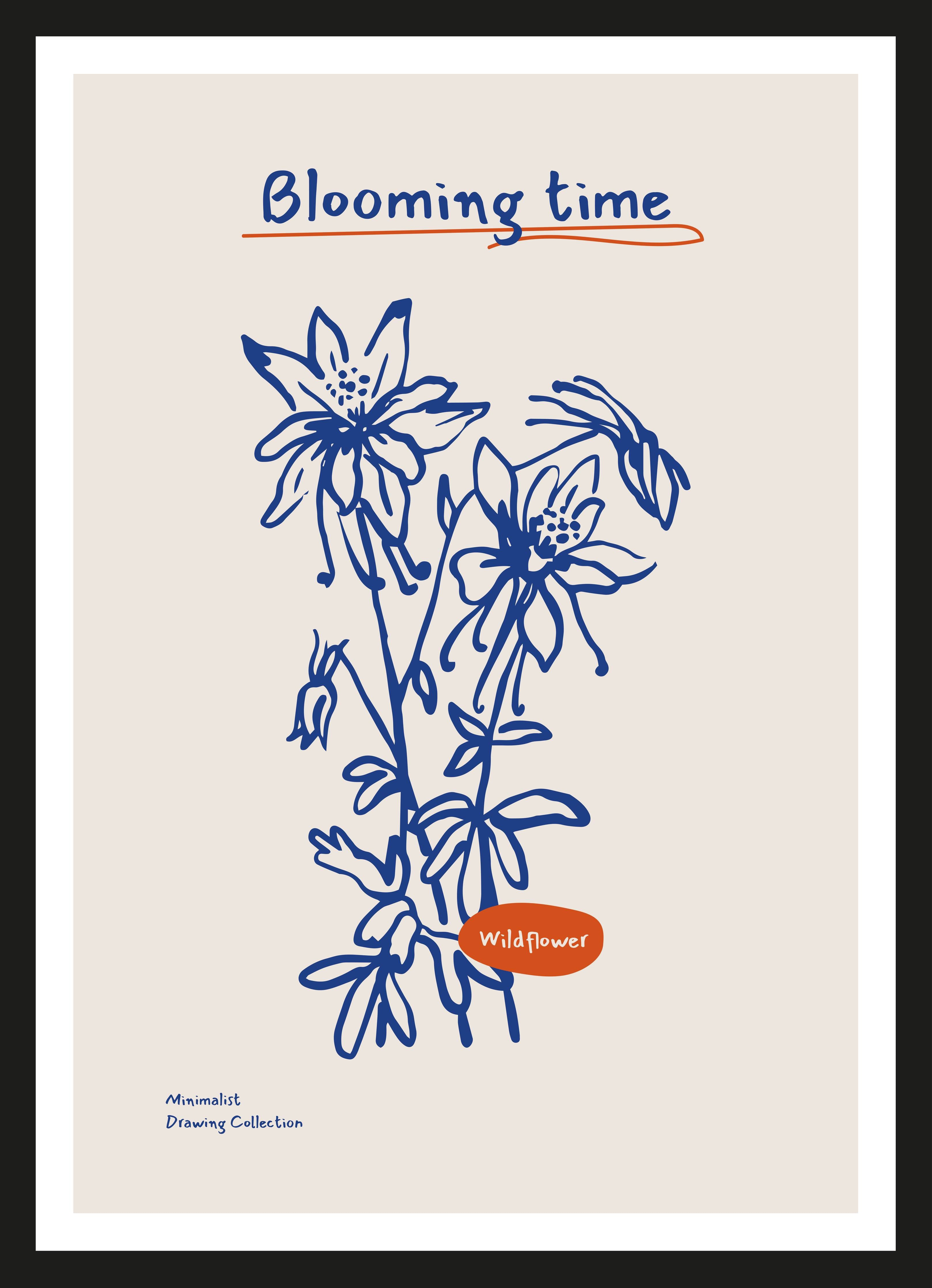 Große Wandbilder-Blühende Wildblumen in Blau