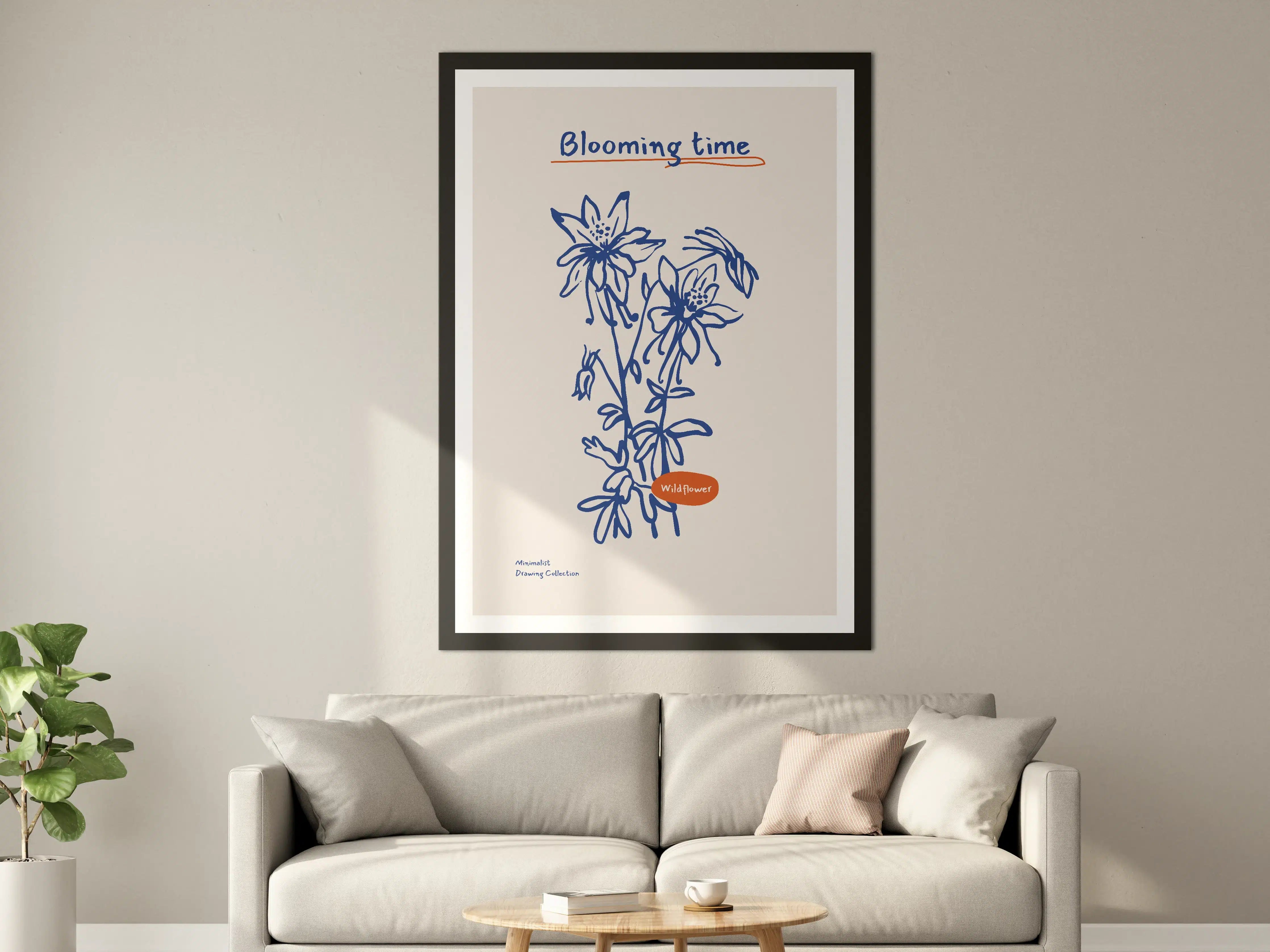 Große Wandbilder - Blühende Wildblumen in Blau