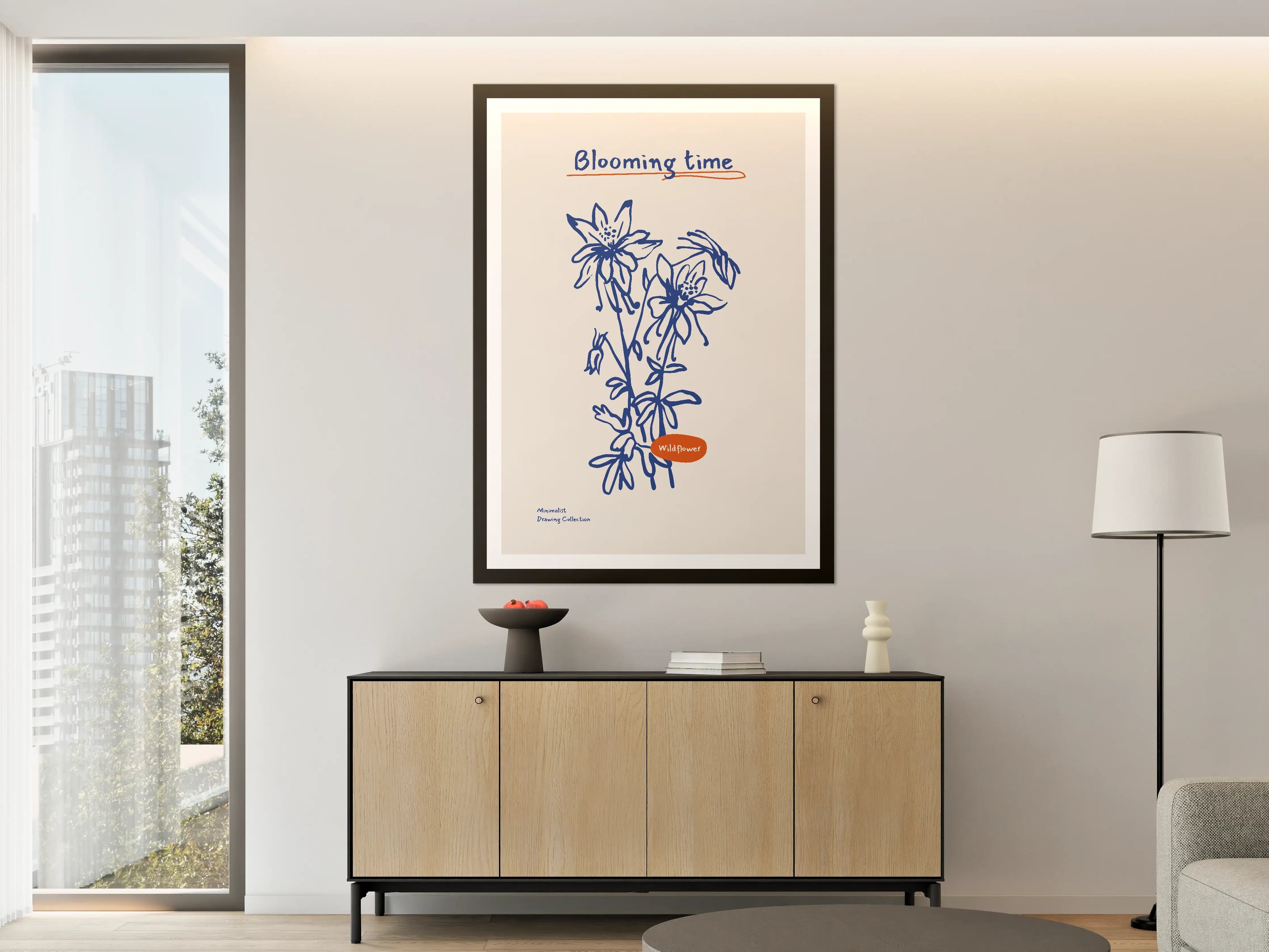 Große Wandbilder - Blühende Wildblumen in Blau